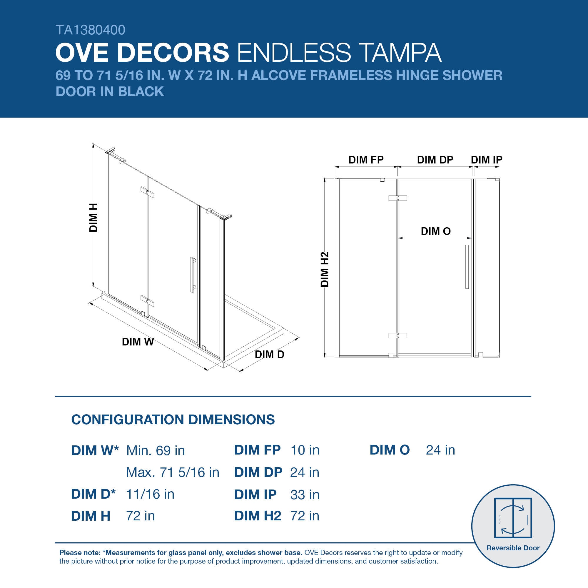 OVE Decors 828796054805 Shower-Doors - View #2