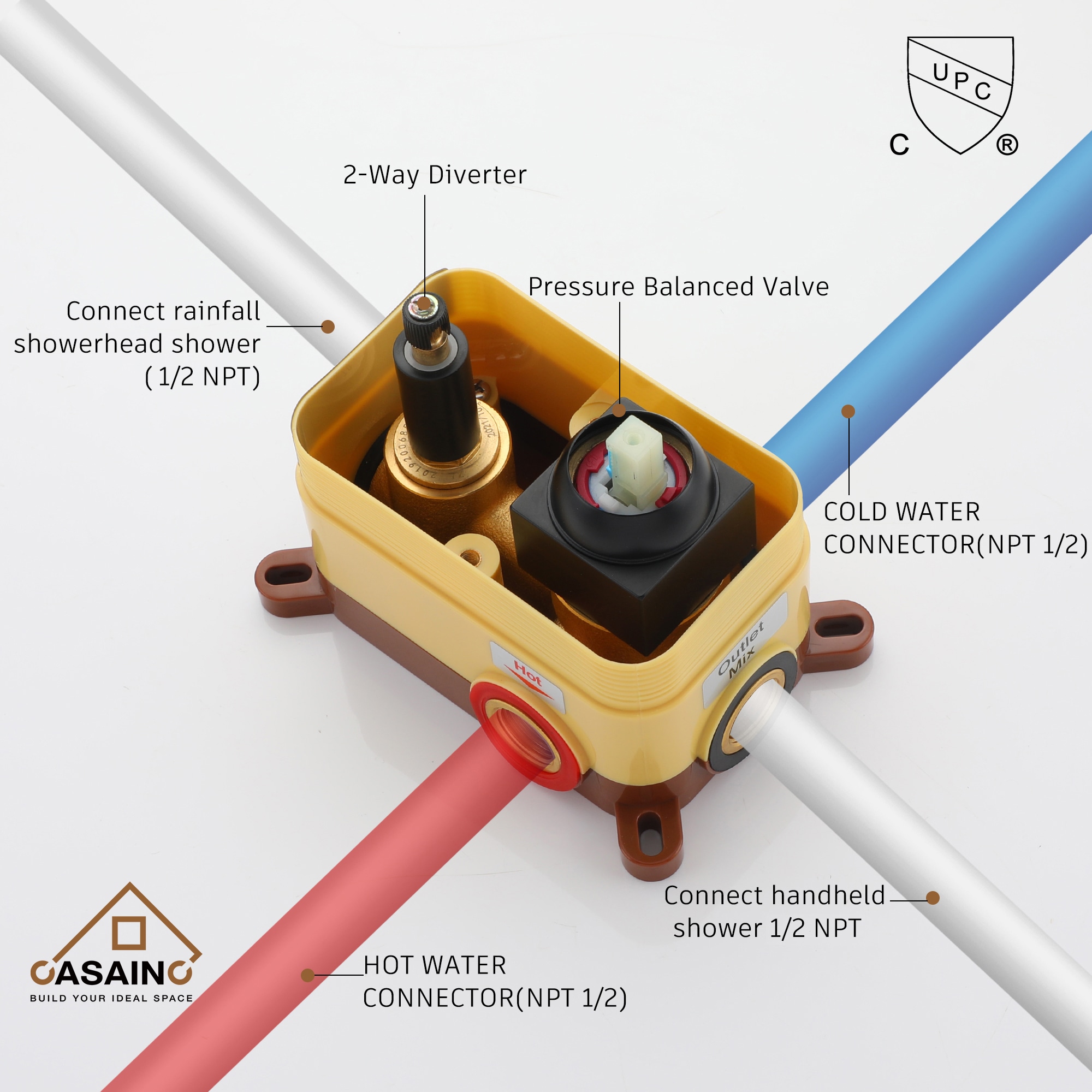 CASAINC CS12-10MB Showerhead-Bar-Panels - View #10