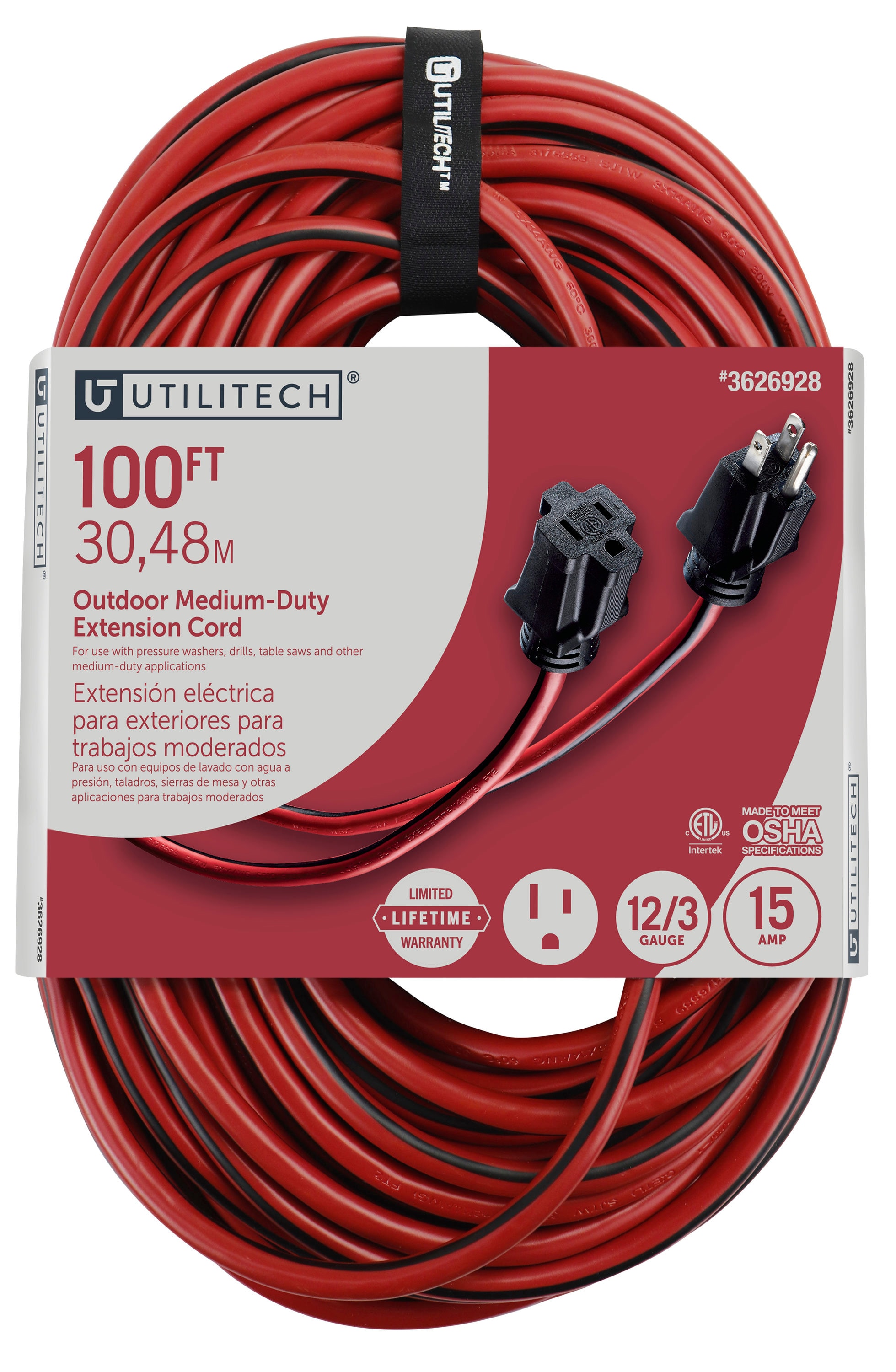 Southwire 100-ft 12/3-Prong Outdoor Sjtw Heavy Duty General Extension Cord  in the Extension Cords department at