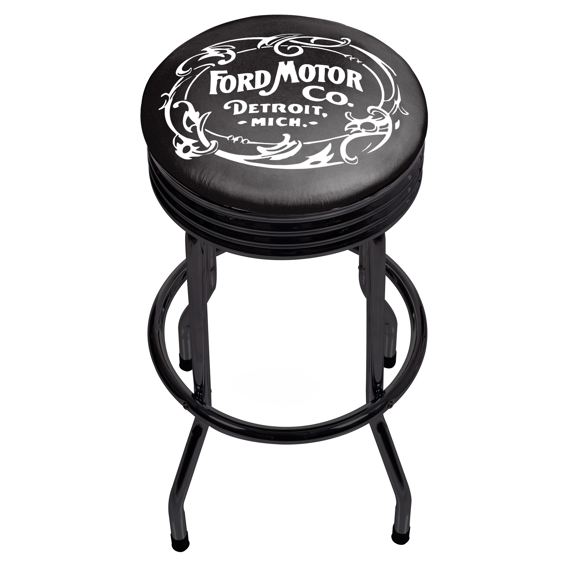 Trademark Gameroom FD1006-FM03 Bar Stools Chrome 5-in H Bar height Swivel Metal Backless Bar Stool