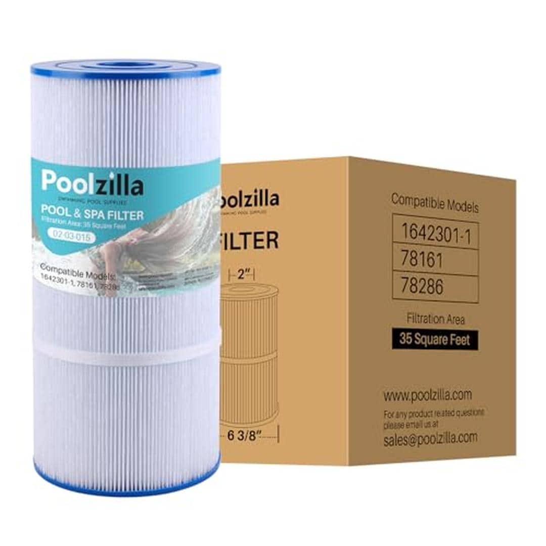 Poolzilla 02-03-015-1PK 1 Pack Replacement Spa Filter Cartridge Compatible with PWK35B Watkins 1642301 1 Filbur FC 3921 78161 78286