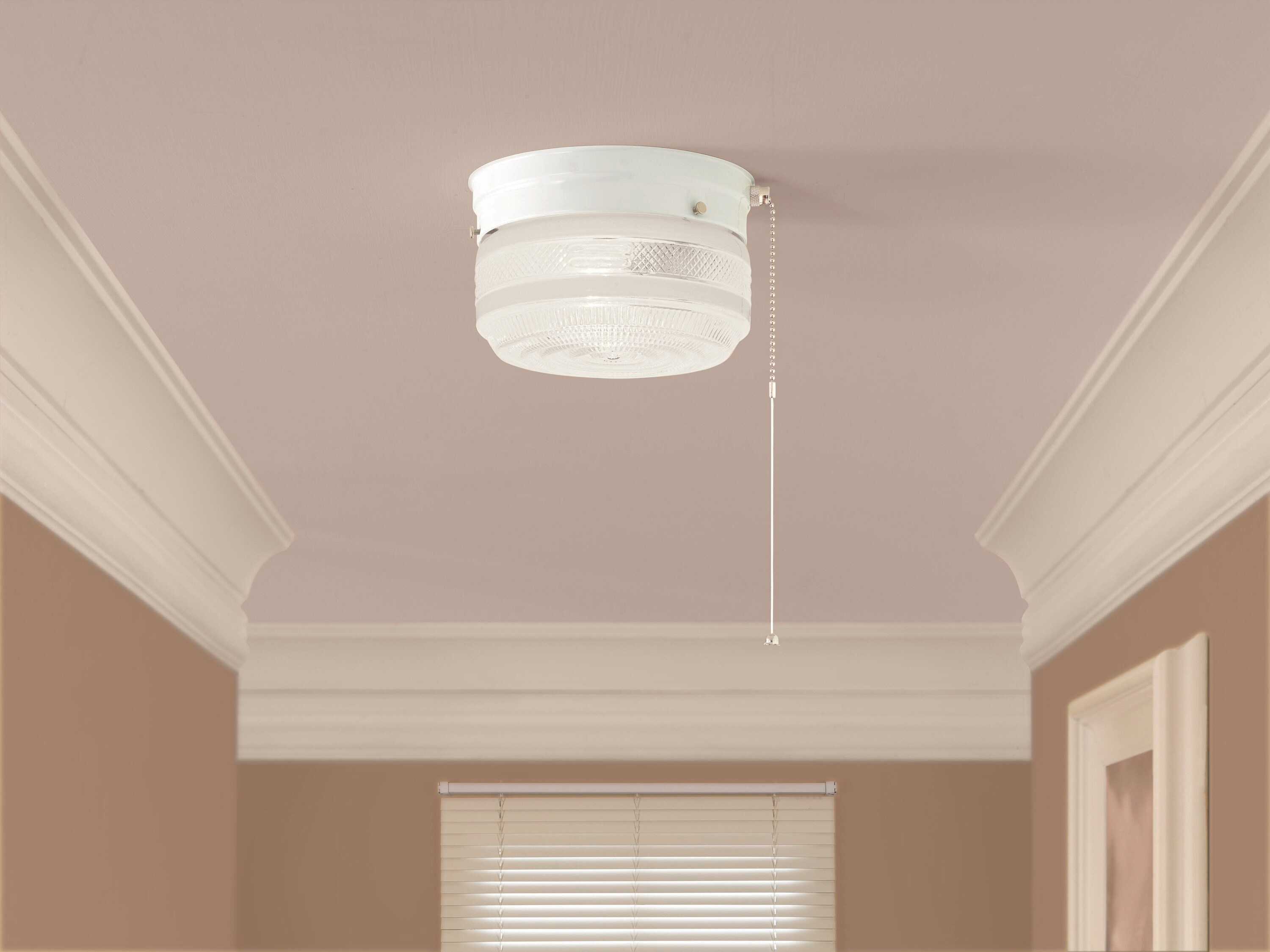 Project Source 1-Light 6.75-in White Incandescent Flush Mount Light in ...