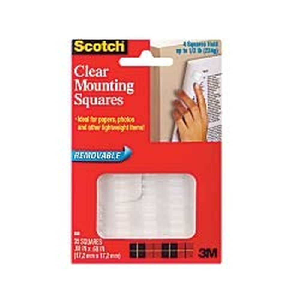 Scotch Removable Wall Mounting Tabs 11/16 x 11/16 Clear Box of 35 #85900-4CB5