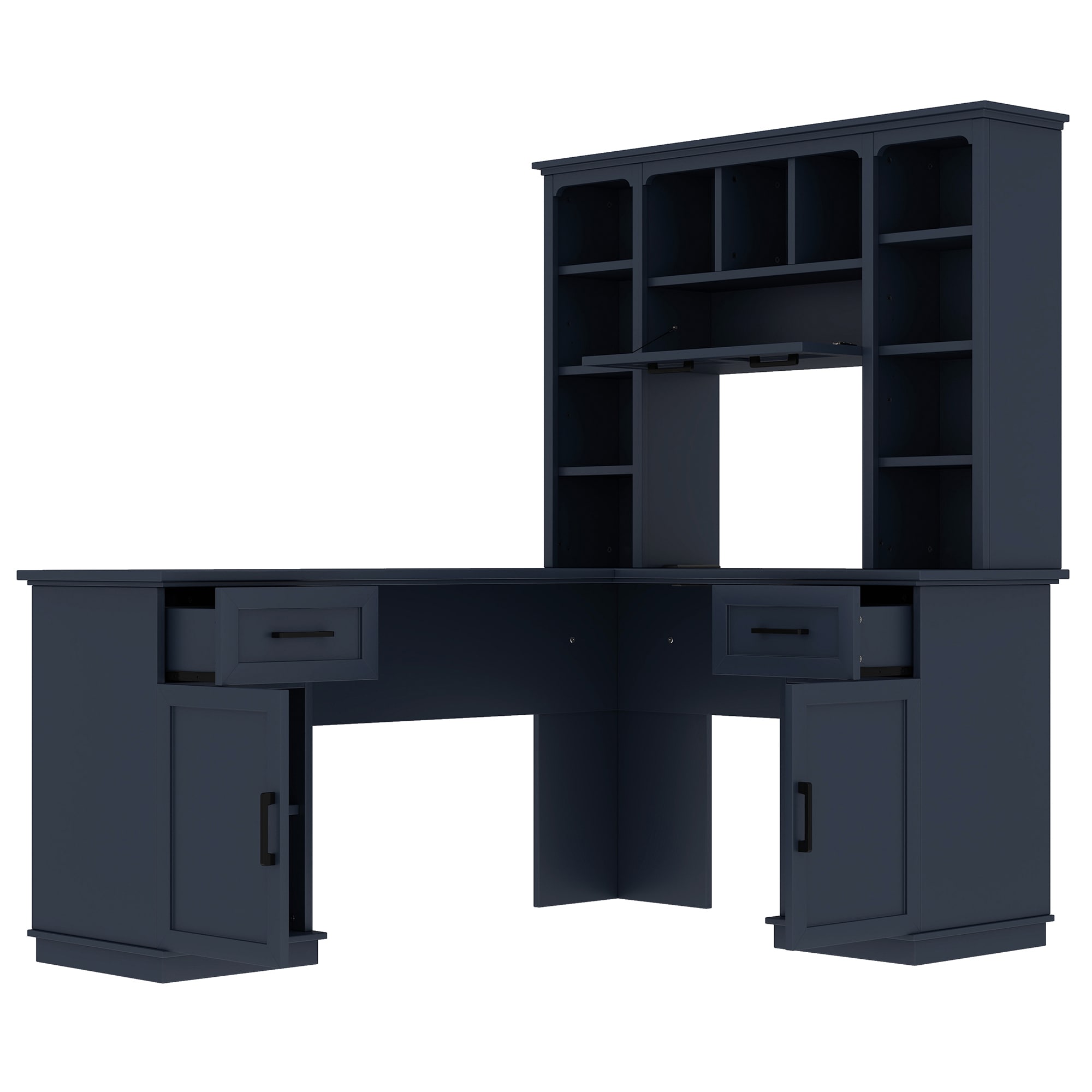 SINOFURN SYD330001DB 46.5-in Blue Modern/Contemporary Desk hutch Hutch Included