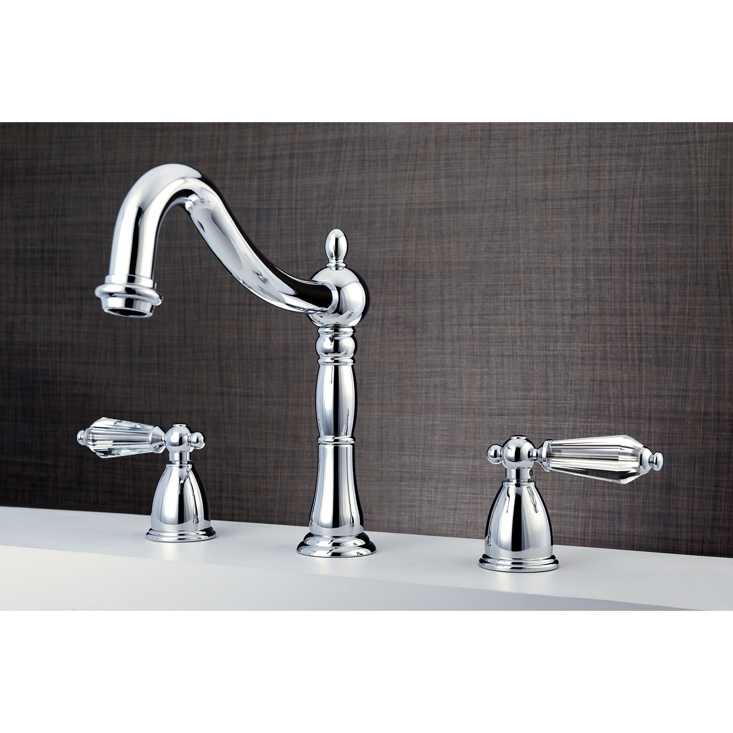 Kingston Brass Wilshire Polished Chrome 2 Handle Deck Mount Roman High Arc Bathtub Faucet Valve 0640