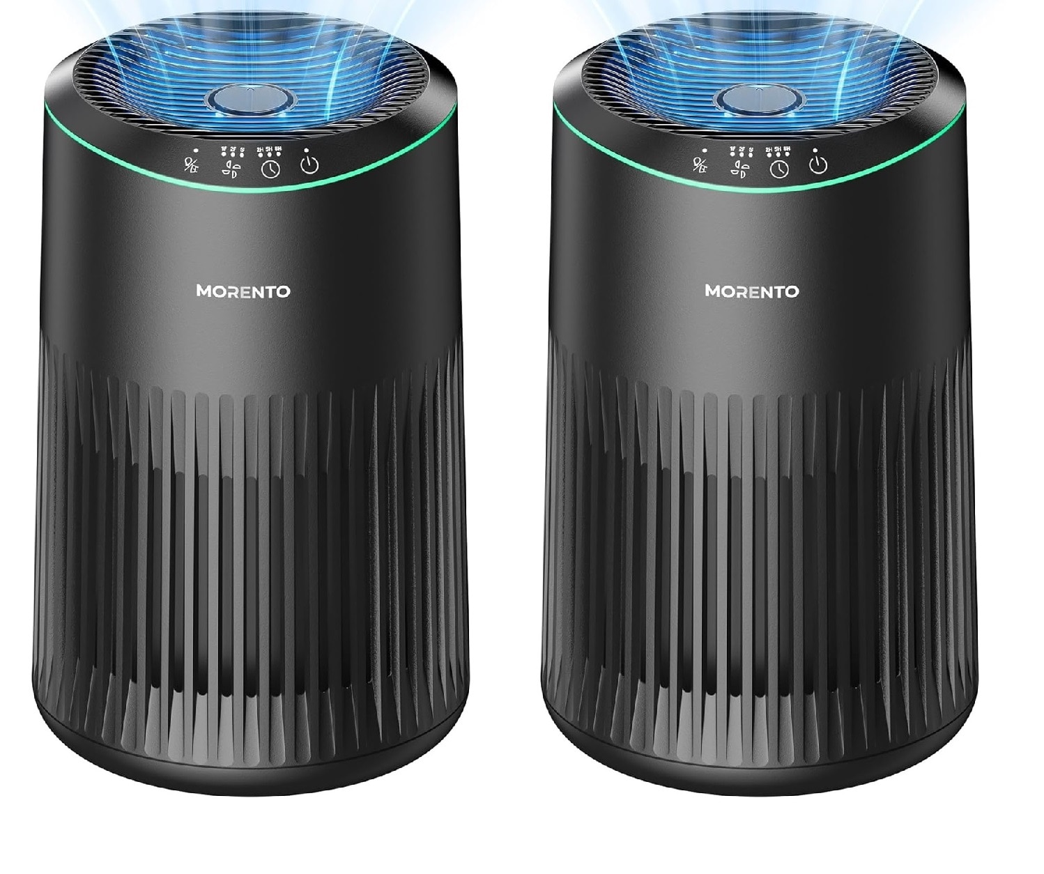 MORENTO MRUS2566BK02P 3 -Speed Black HEPA Air Purifier (Covers: 450-sq ft )