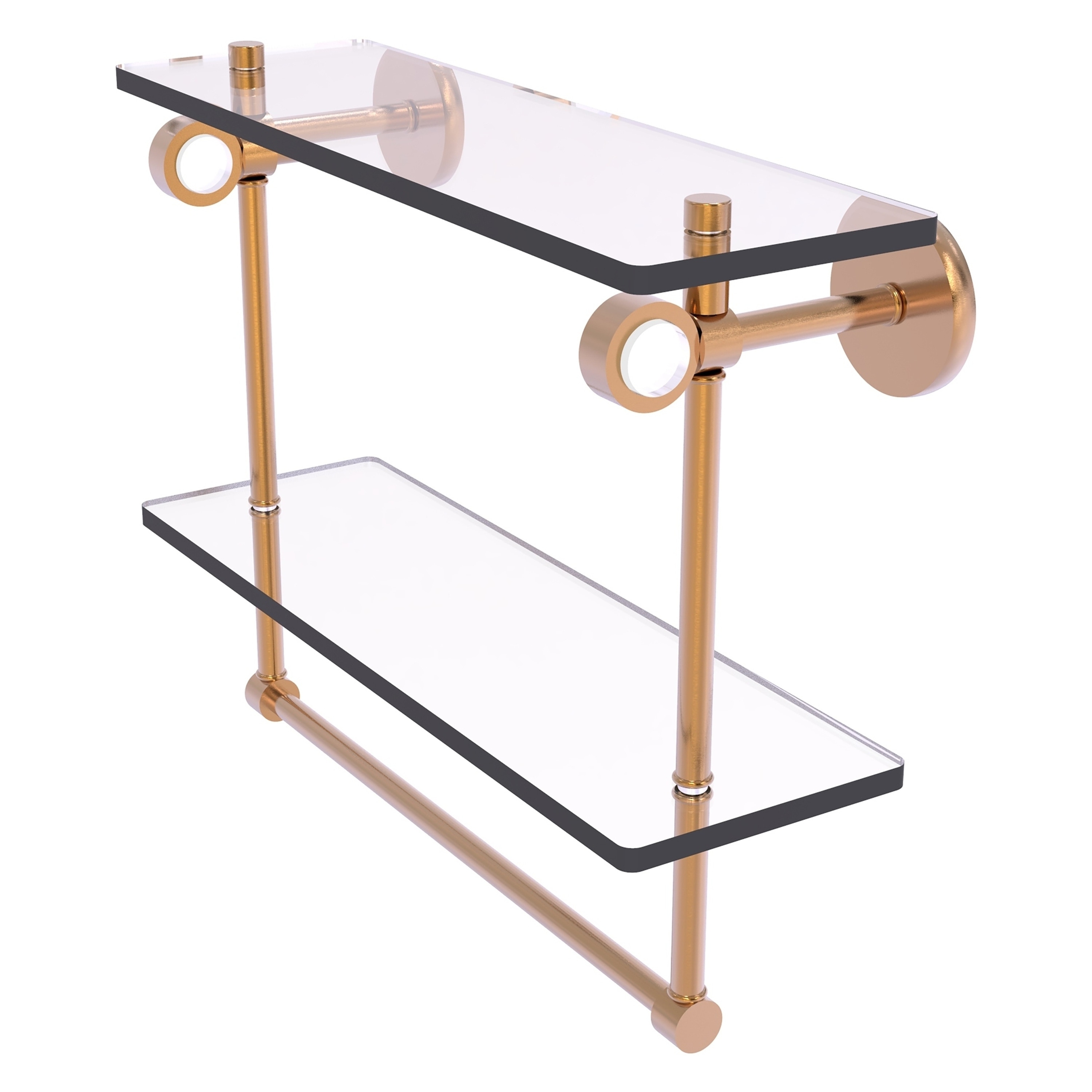 Allied Brass CV-2TB-16-BBR Clearview Brushed Bronze 2 -Tier Wall mount Bathroom Shelf ( 16-in x 12.8-in x 5-in )