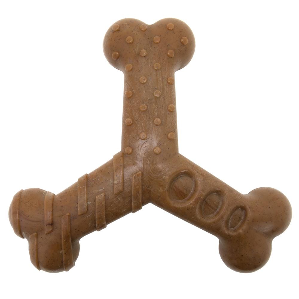 Nylabone Large & Giant Gourmet Peanut Butter Wishbone Dog Chew Toy - Each