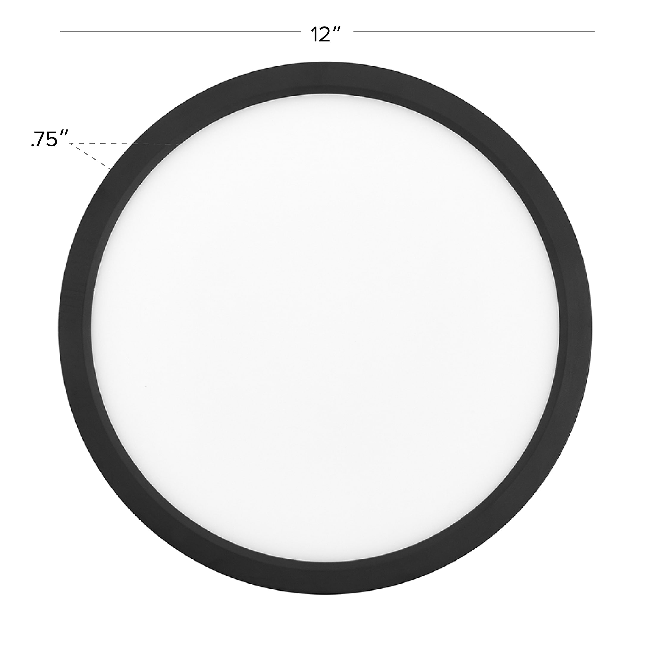 12-Inch Black Aluminum Round LED Flush Mount Ceiling Light