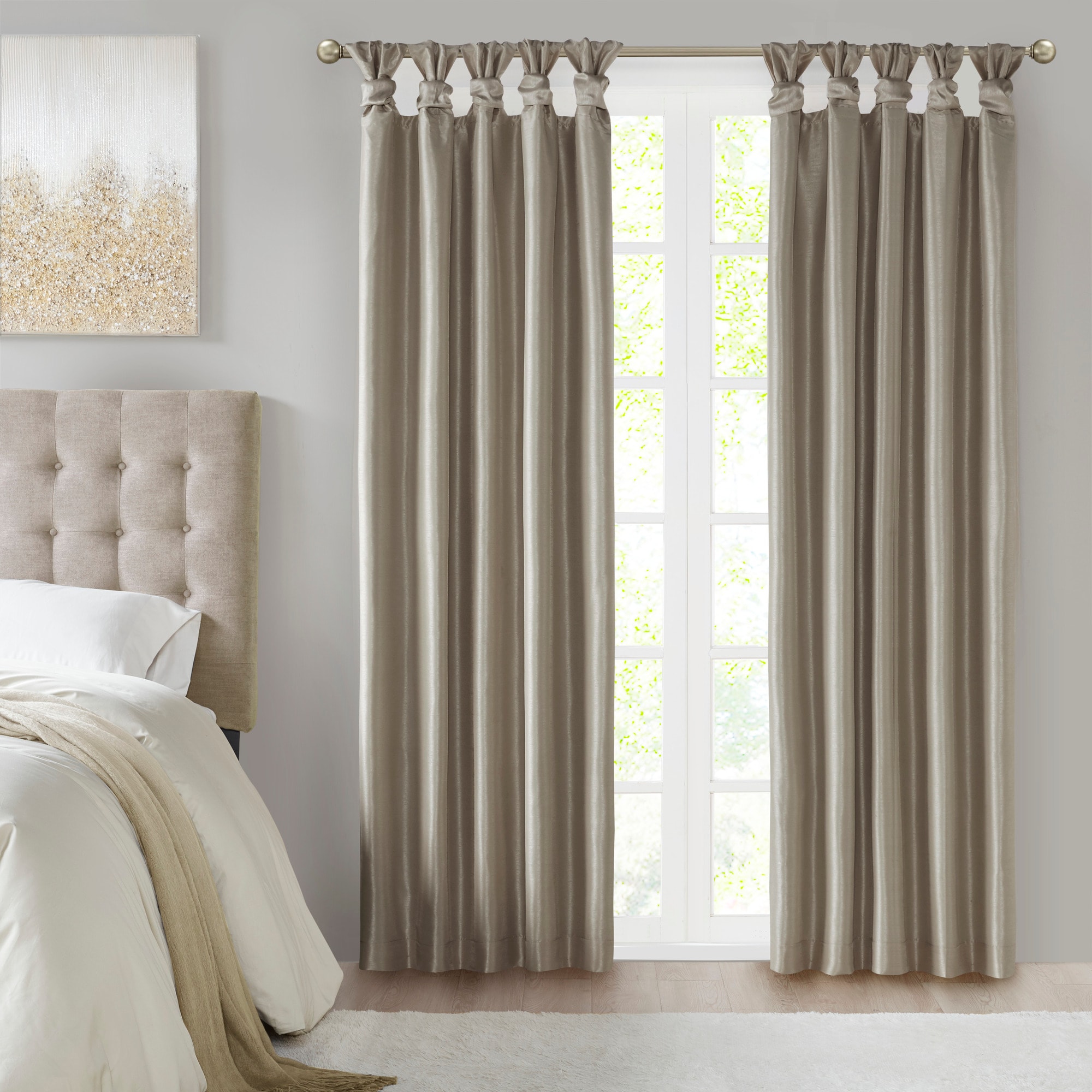 Madison Park MP40-7407 84-Inches Pewter Blackout Interlined Top tab Single curtain panel