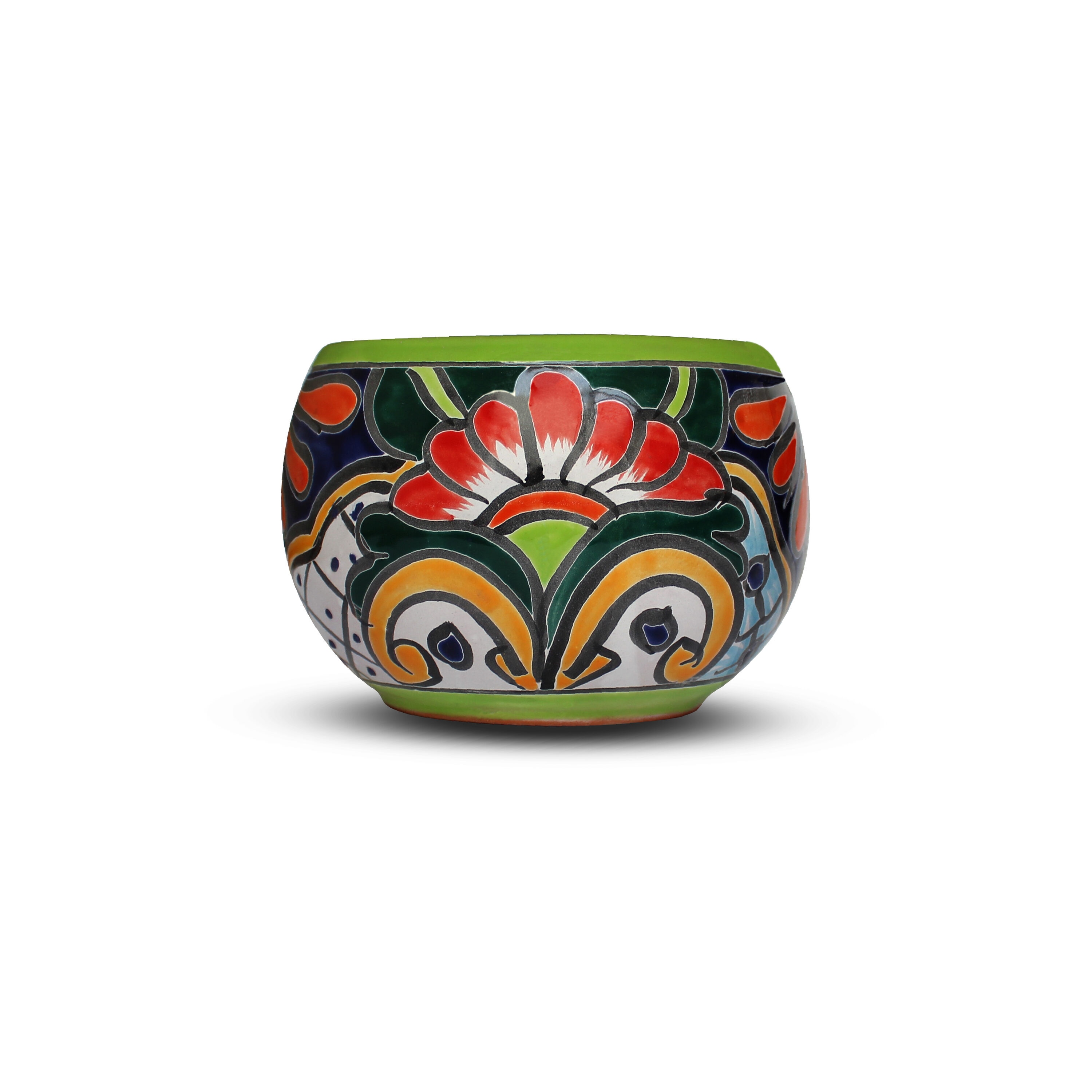 Evergreen 2CG812 Round 9.0-in W x 6-in H x 9-in D Green Clay Indoor/Outdoor Planter