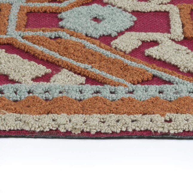 Kaleen Ayrlies Garden 2 x 3 Pink Indoor/Outdoor Geometric Global Handcrafted Throw Rug Kaleen Ayrlies Garden 2 x 3 Pink Indoor/Outdoor Geometric Global Handcrafted Throw Rug