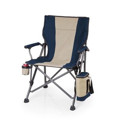 Folding mesh Back Design Brace Master Beach Chair Camping Chair with a Pillow for Beach Camping Lawn Navy Blue 