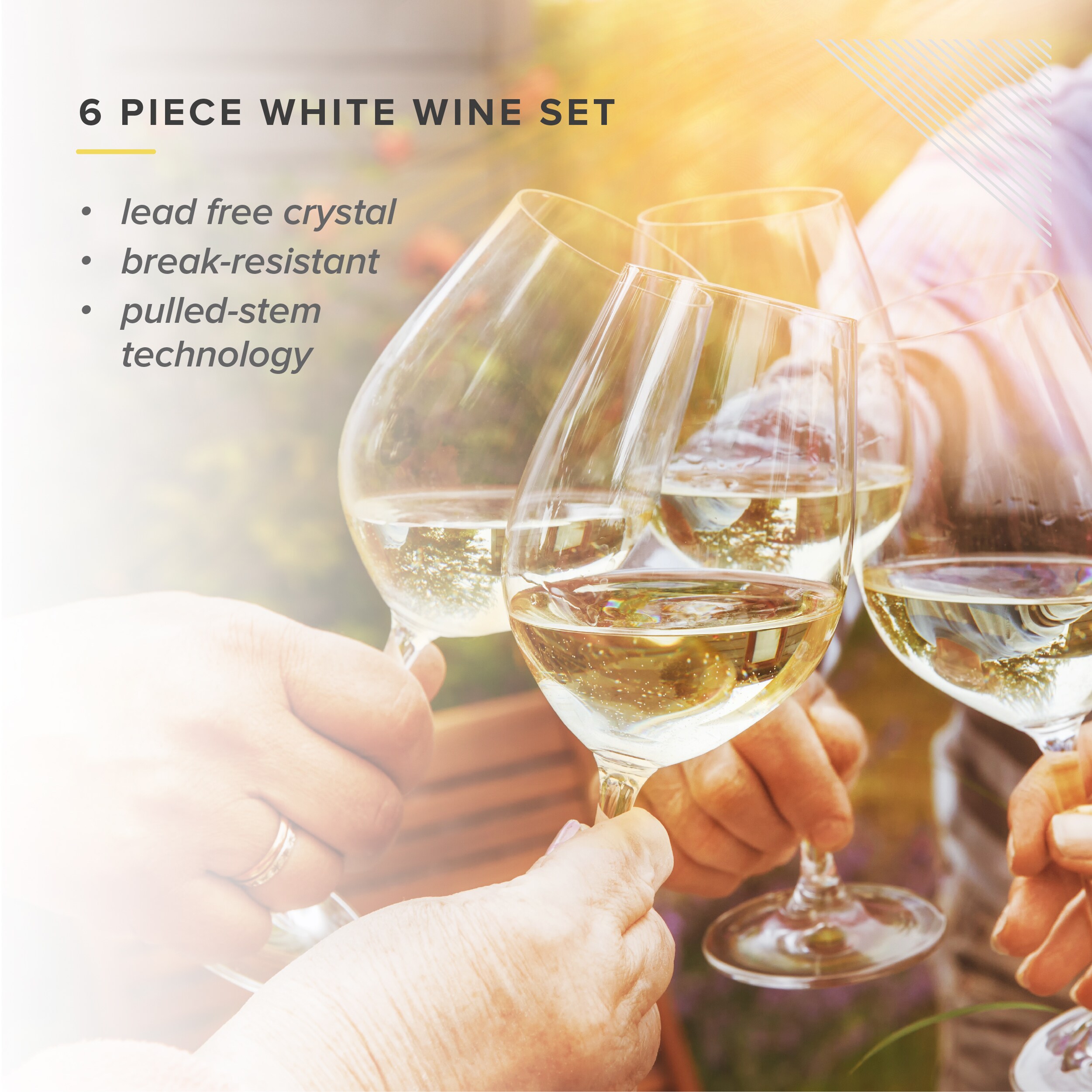 TABLE 12 15.5 oz. Lead-Free Crystal Beverage Glasses (Set of 6