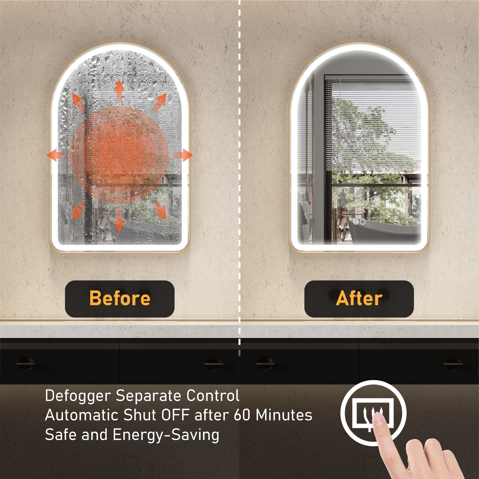 CALVON ZUB60-2436BG Framed-Bath-Mirrors - View #5