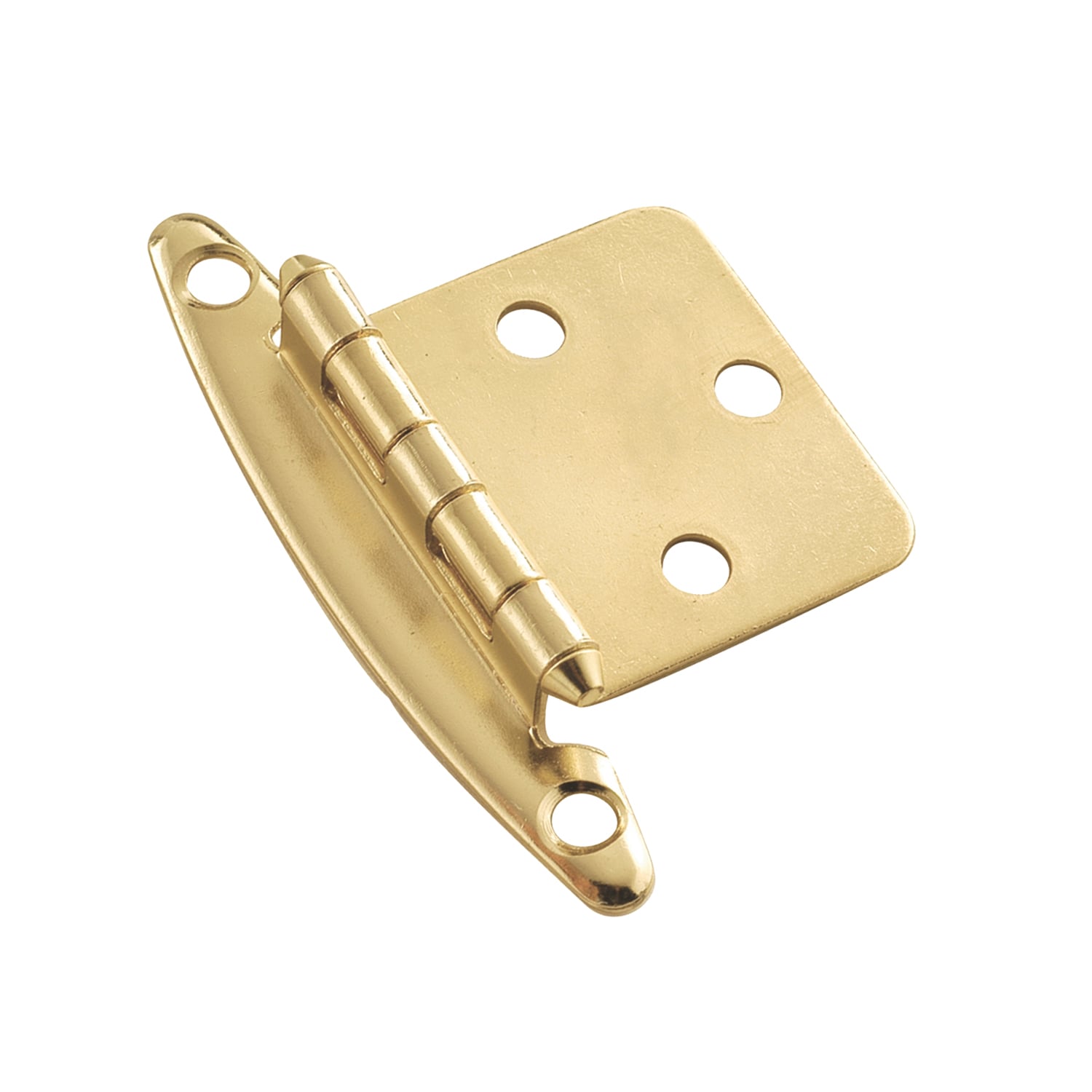Hickory Hardware P139-3-25B 170-Degree Adjustable Overlay Flush Surface Polished Brass Cabinet Hinge , 25 Pairs ( 50 -Pieces)