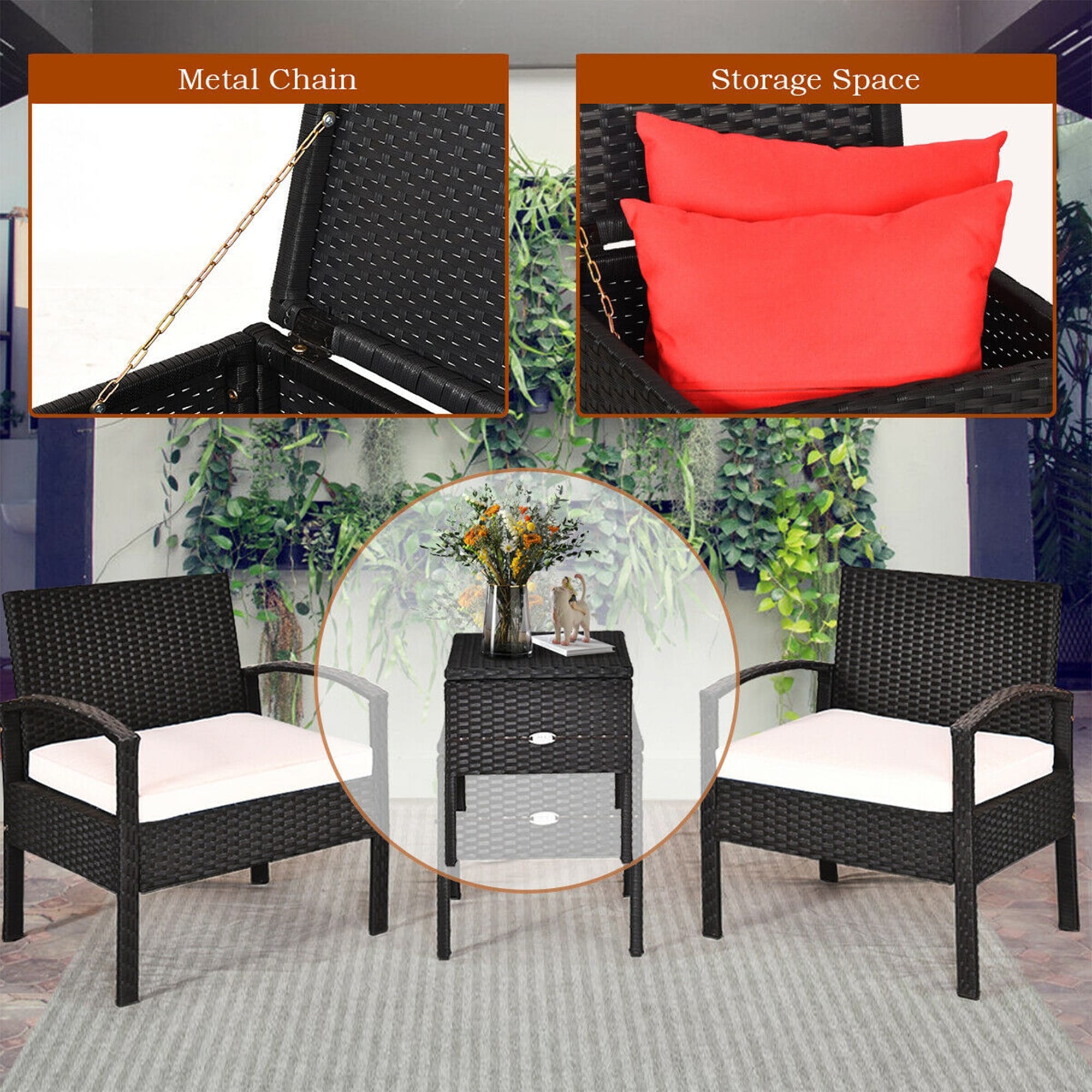WELLFOR OUJ63757WH Patio-Conversation-Sets - View #4