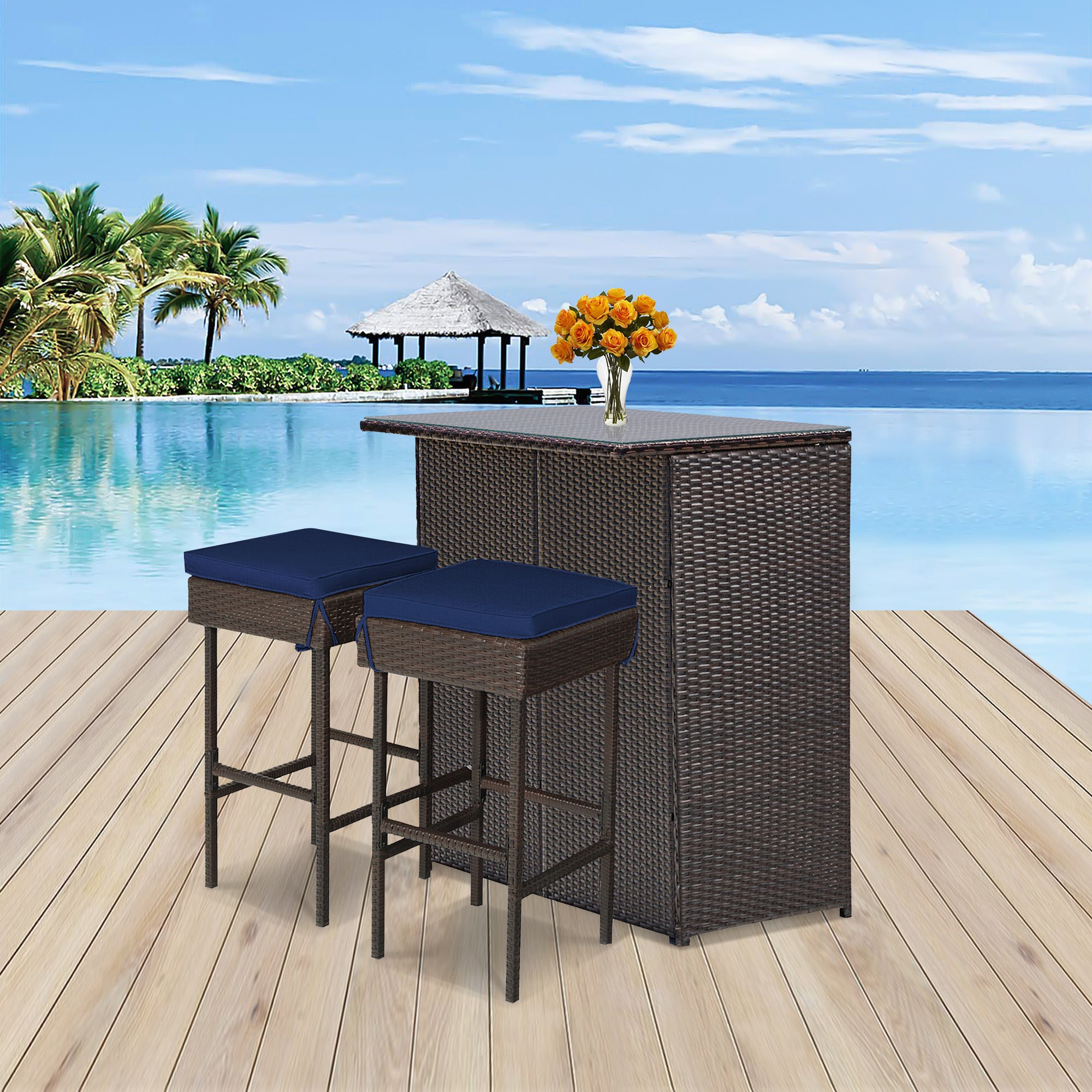 WELLFOR OUJ68745WH-NY Patio-Dining-Sets - View #7