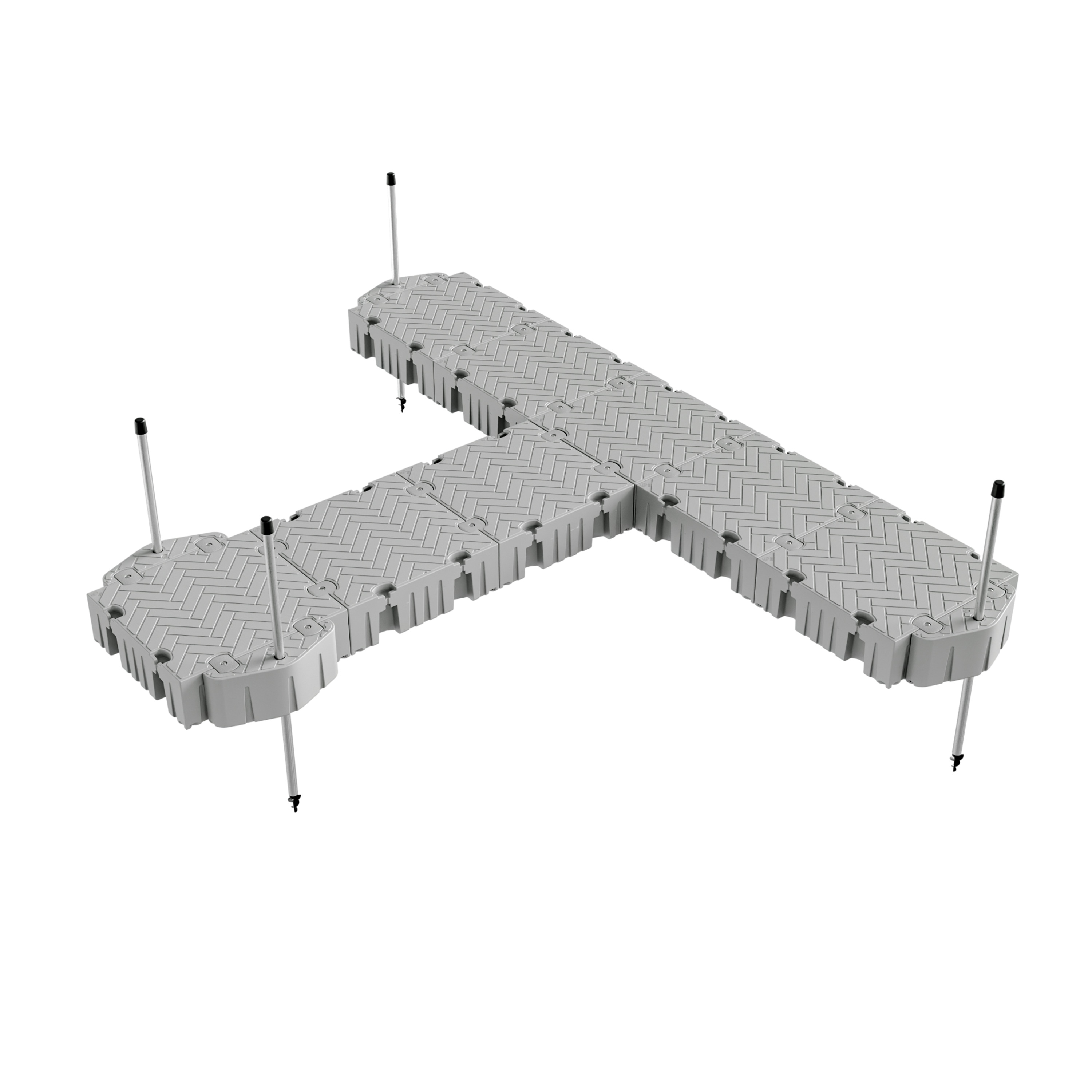 Tommy Docks TDFXT-1620-PG Flexx 16' Extended T-shaped Floating Dock Package W/pipe Guides