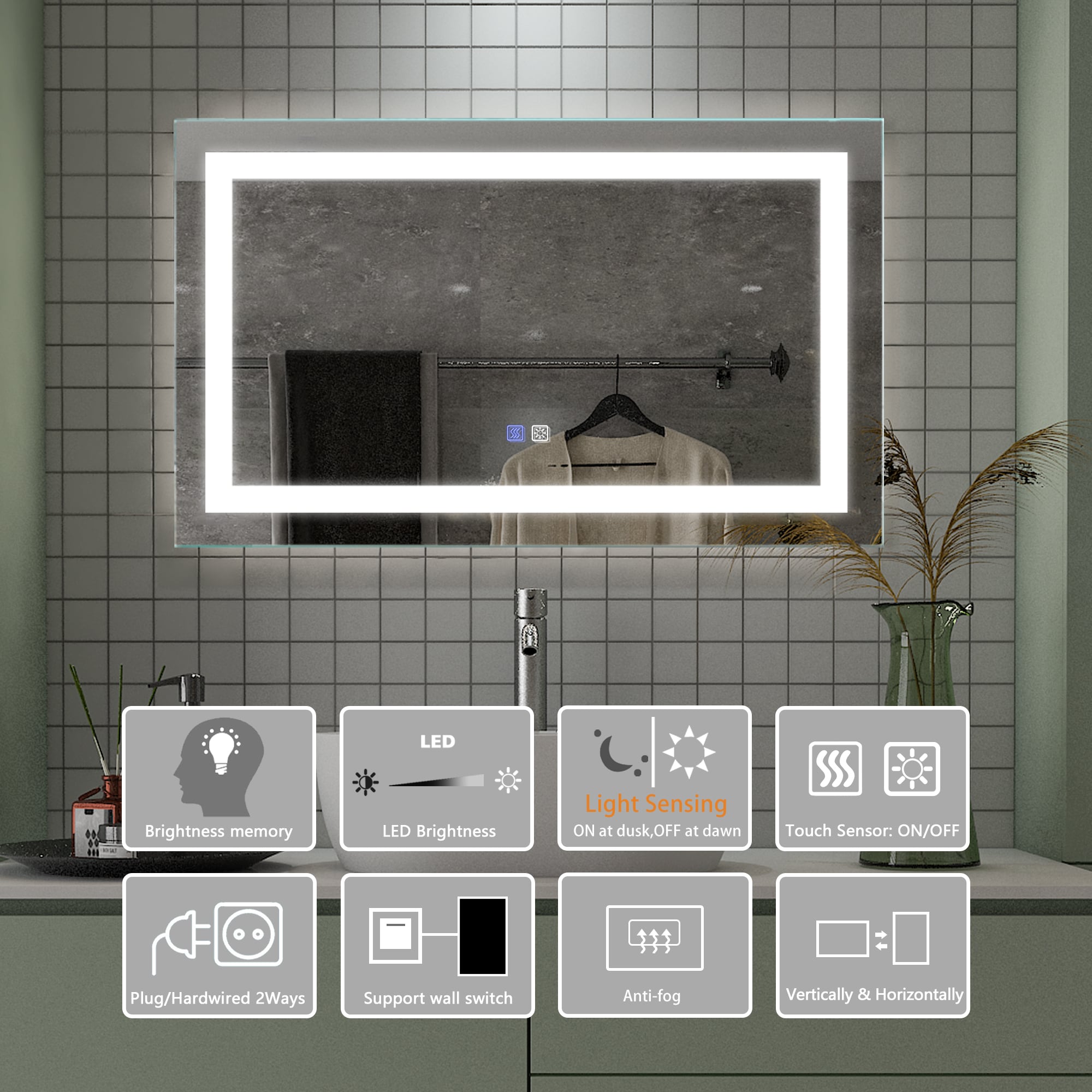 Forclover JSEXDH4024-3X Framed-Bath-Mirrors - View #7