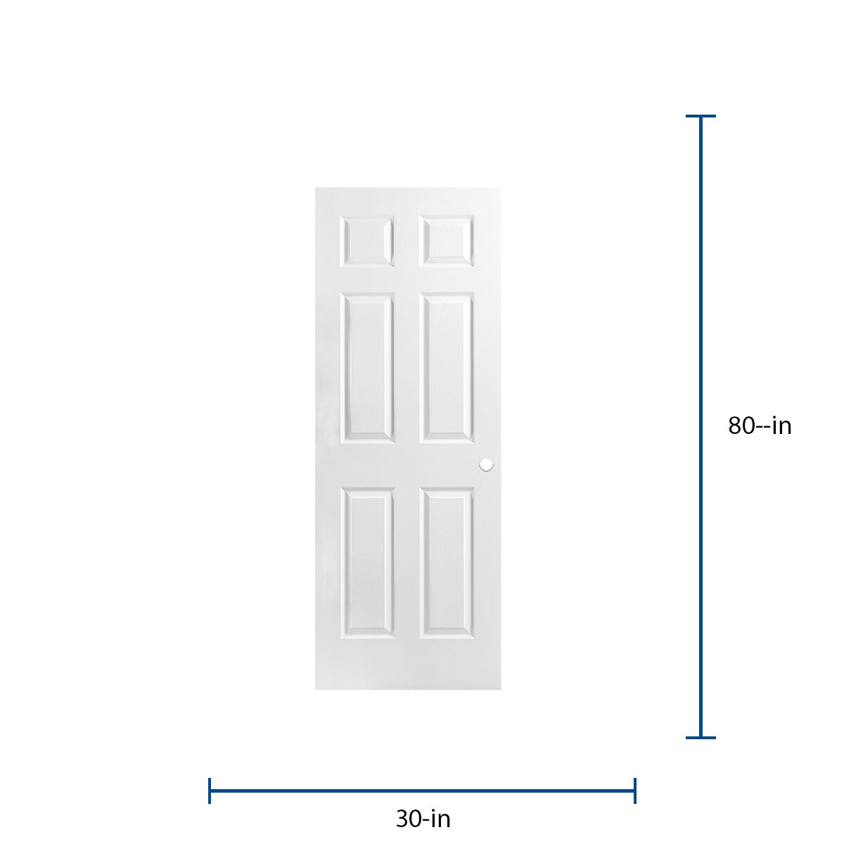 Masonite Traditional 30-in x 80-in 6-panel Textured Hollow Core Molded Composite Slab Door with Lockset Bore