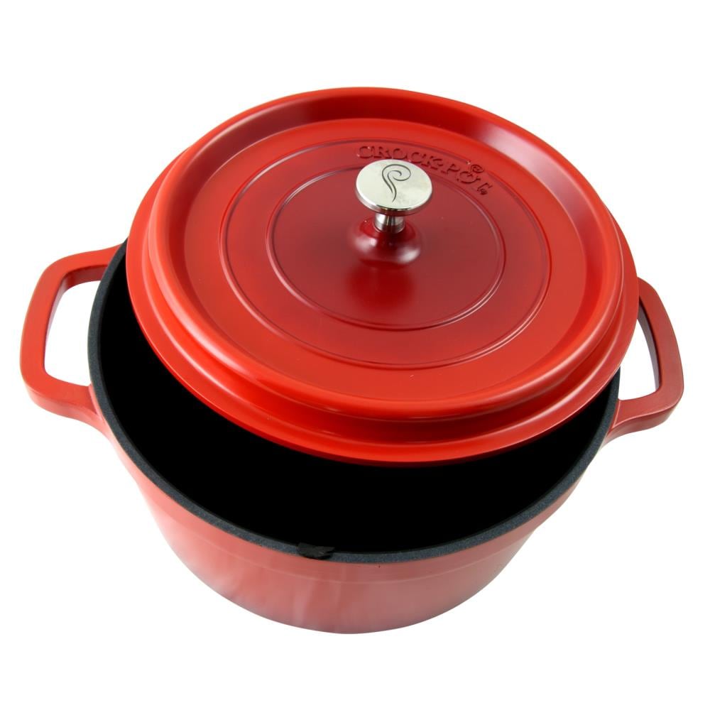 Crock-Pot Crock Pot Edmound Cast Aluminum 5 Quart Dutch Oven with Lid in  Red at