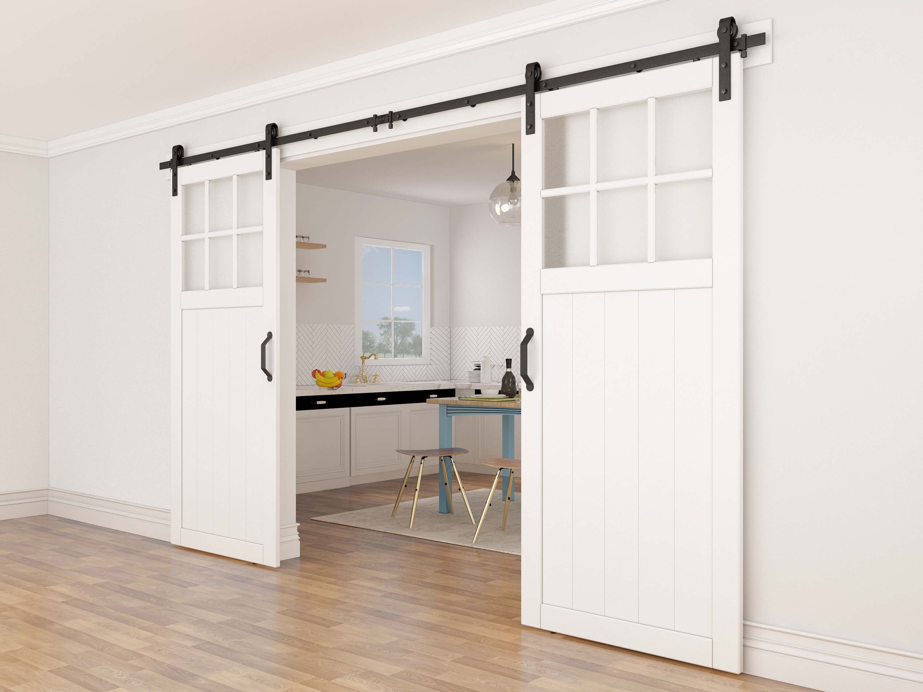 National Hardware Matte Black Indoor Barn Door Hardware Kit In The Barn Door Hardware Department 4170