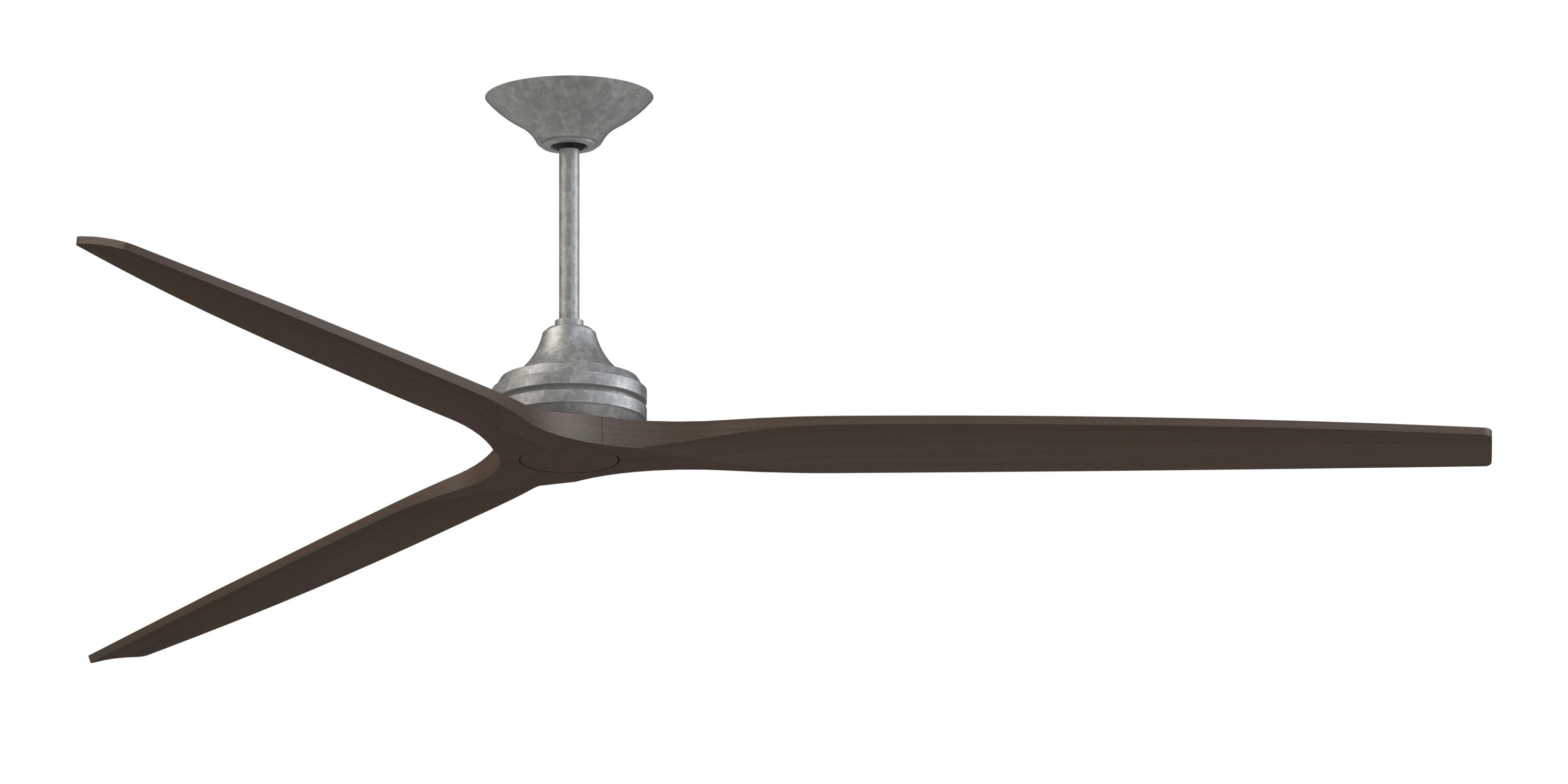 Fanimation Spitfire 96-in Galvanized with Dark Walnut Blades Indoor/Outdoor Smart Propeller Ceiling Fan Light Kit Compatible and Remote (3-Blade) FPD6721BGZ-96DWA Sansujyuku sansujyuku.com