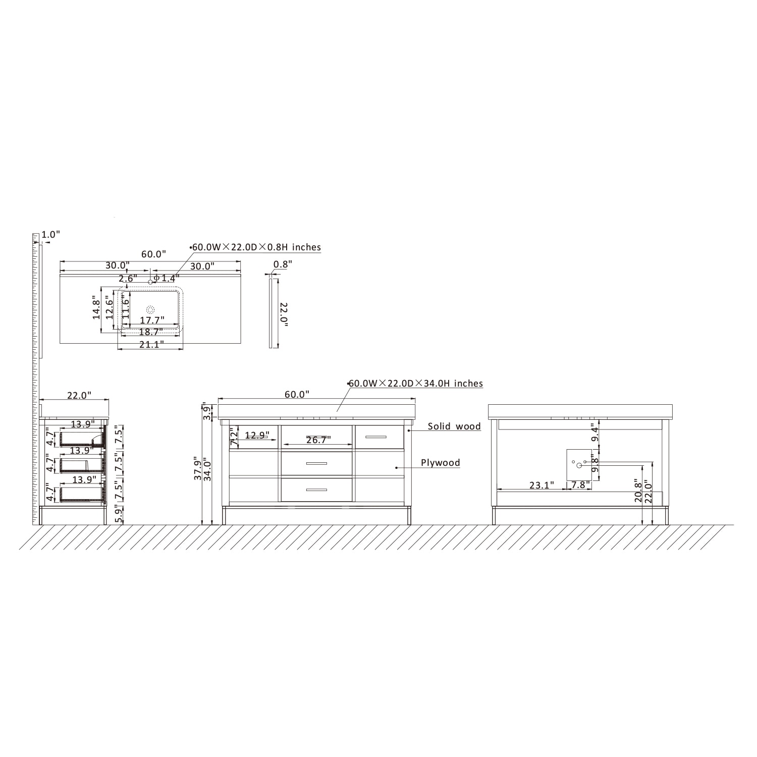Altair 545060S-WH-AW Bath-Vanity-Combo - View #10