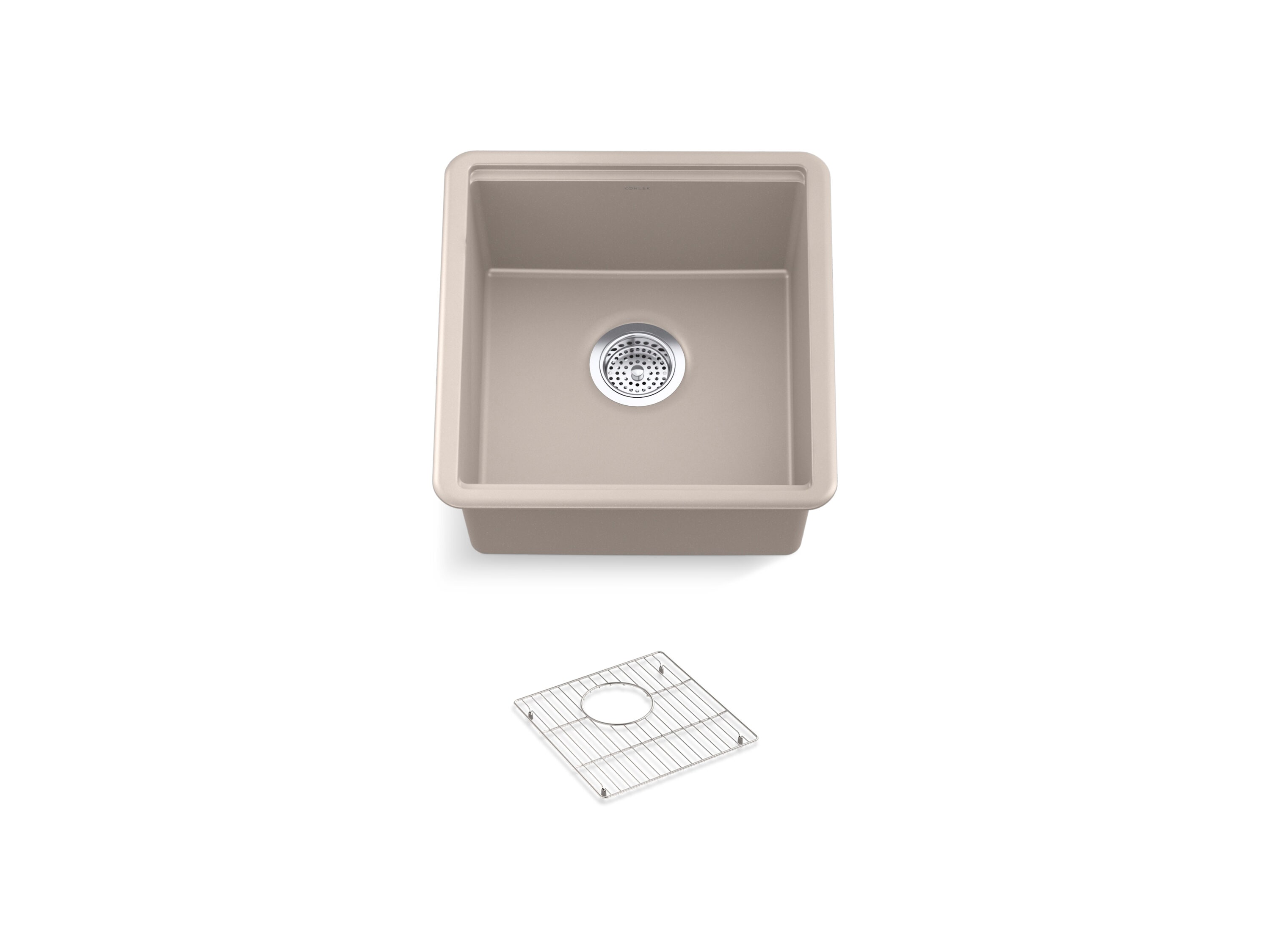 KOHLER 33711-CM3 Billings 17.5-in L x 18.31-in W Composite Undermount Residential Bar Sink