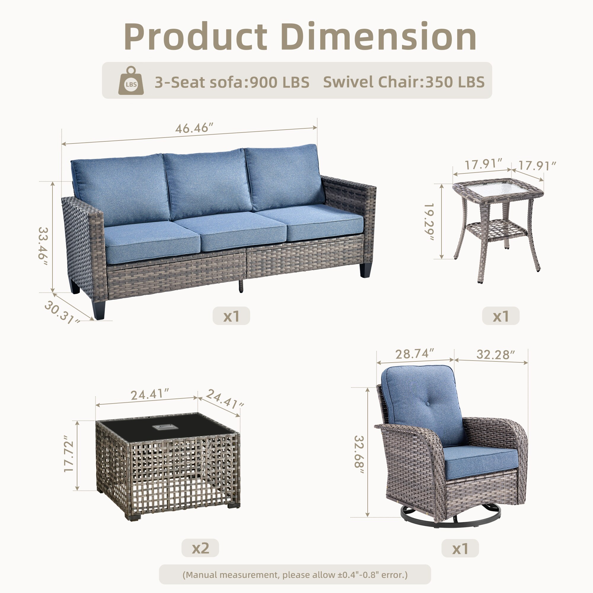 XIZZI XINGRS3052-T Patio-Conversation-Sets - View #4
