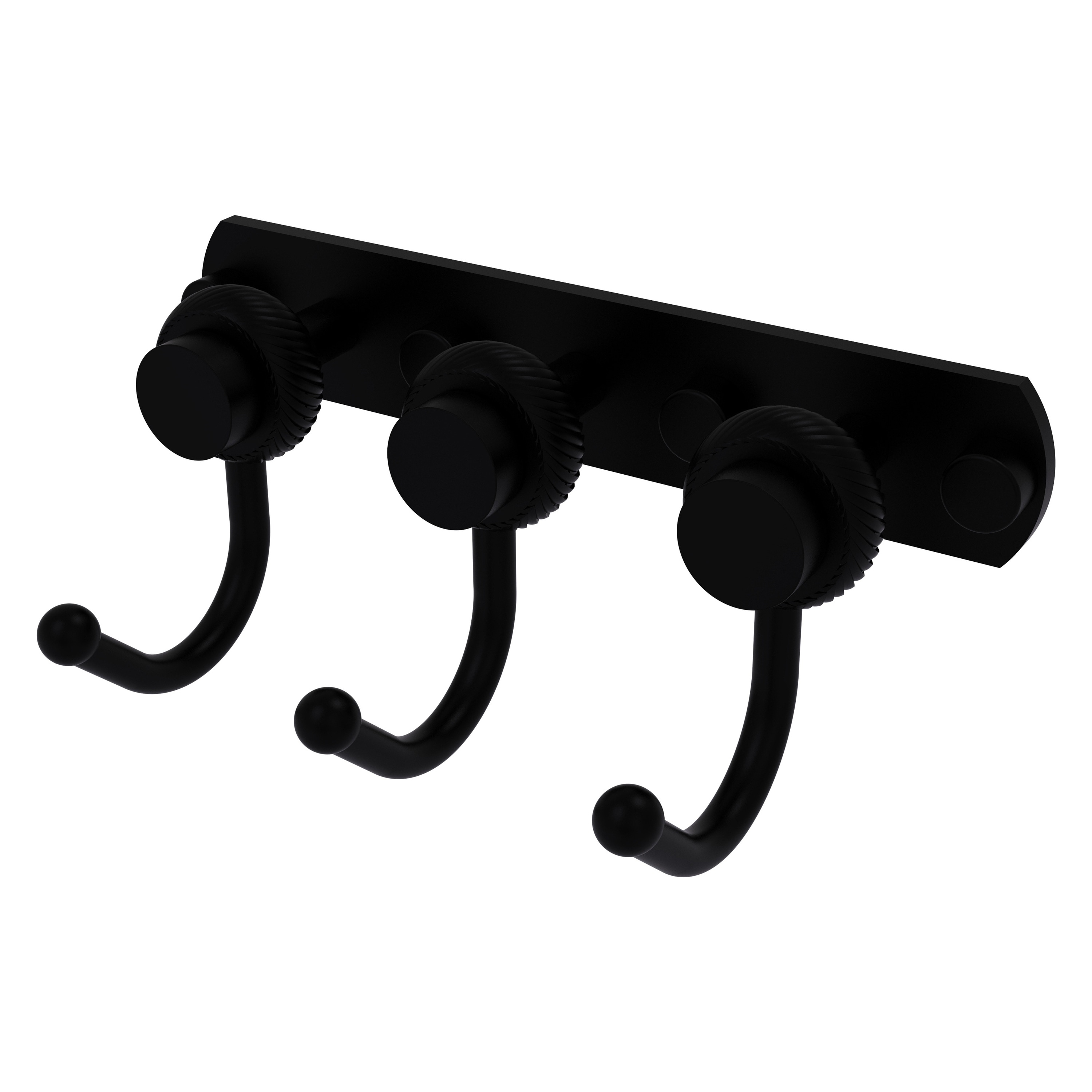 Allied Brass 920T-3-BKM Mercury Matte Black Triple -Hook Wall mount Towel Hook