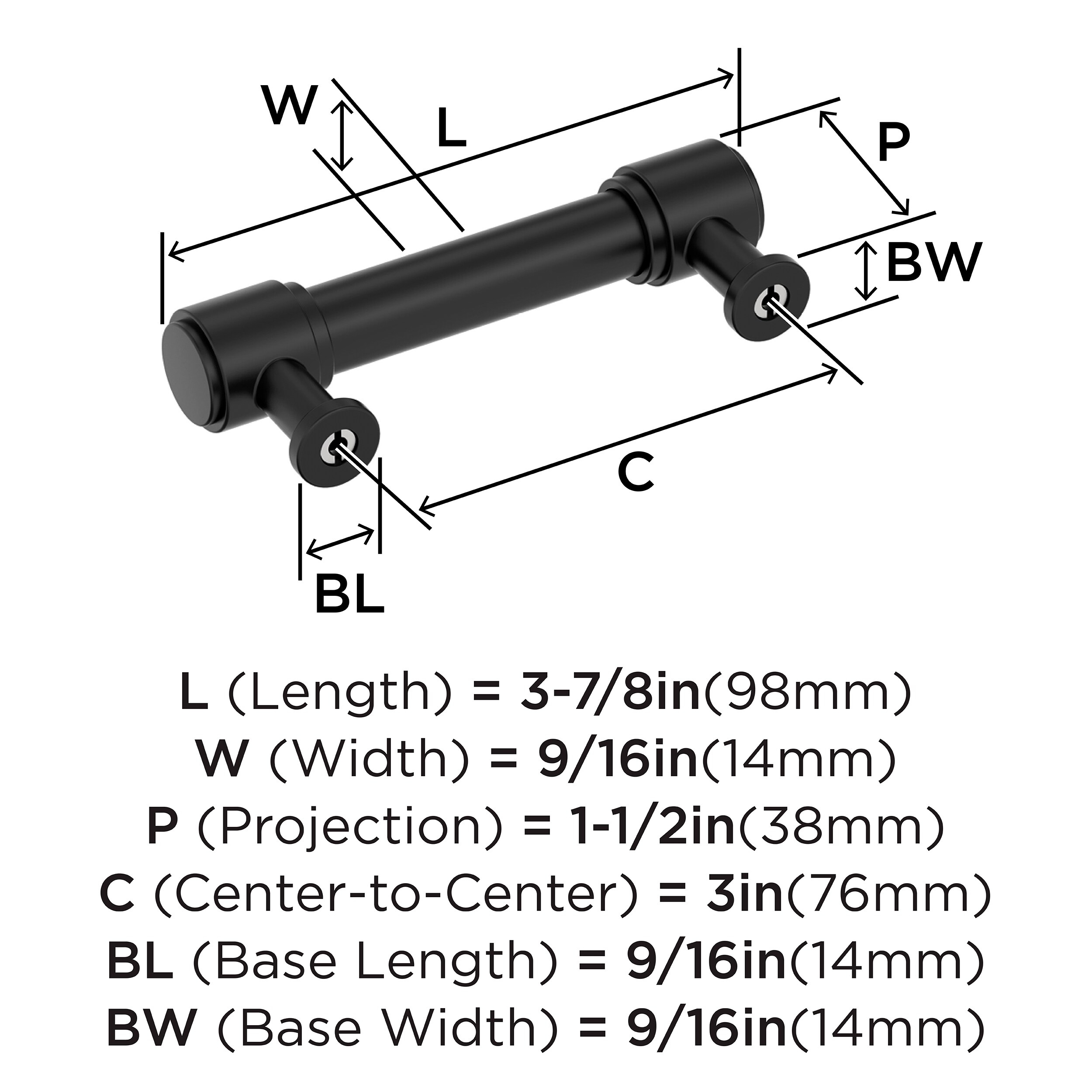 Amerock BP37462MB Cabinet-Pulls - View #4