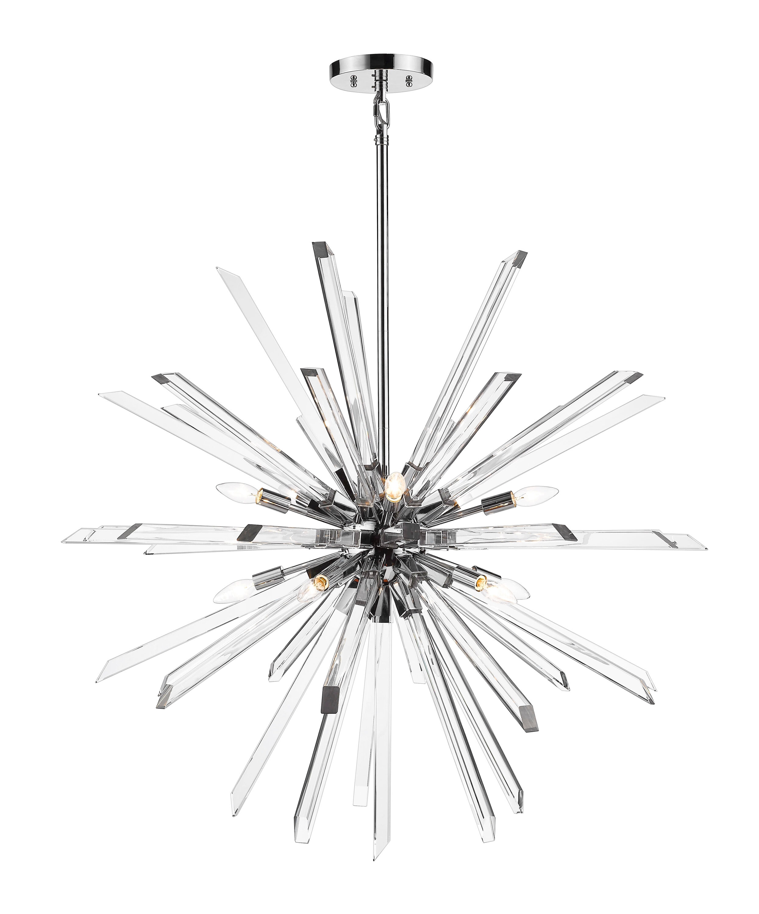 Chrome and Crystal 10-Light Modern Chandelier
