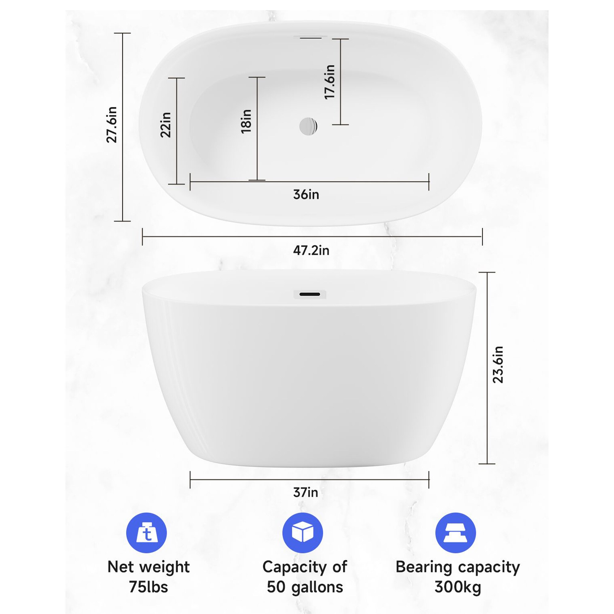 WELLFOR GTLSTWH01 bathtubs - View #3