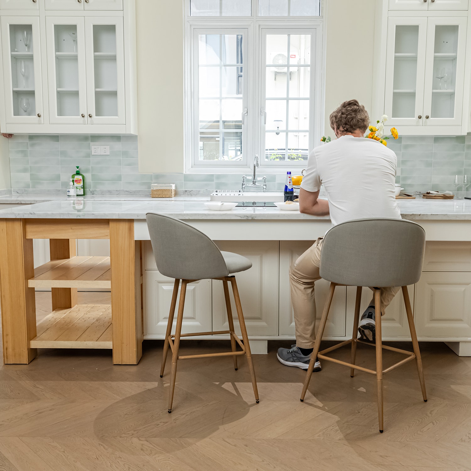 Homy Casa HASEEB GREY 4 stools - View #4
