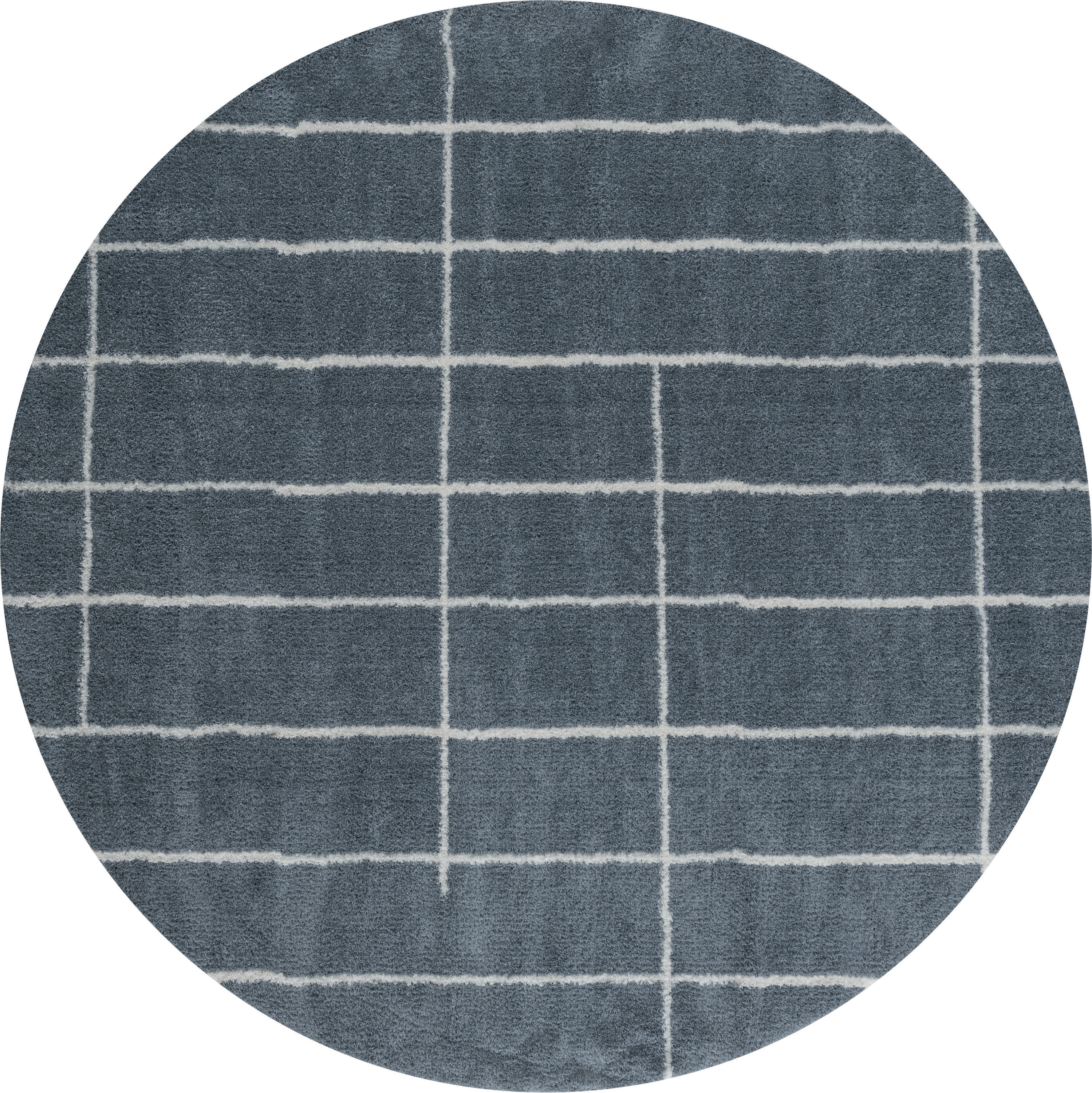 United Weavers Of America 1840 20767 88R Tranquility 8 x 8 (ft) Polyester Blue/grey Round Indoor Geometric Mid-Century Modern Area rug