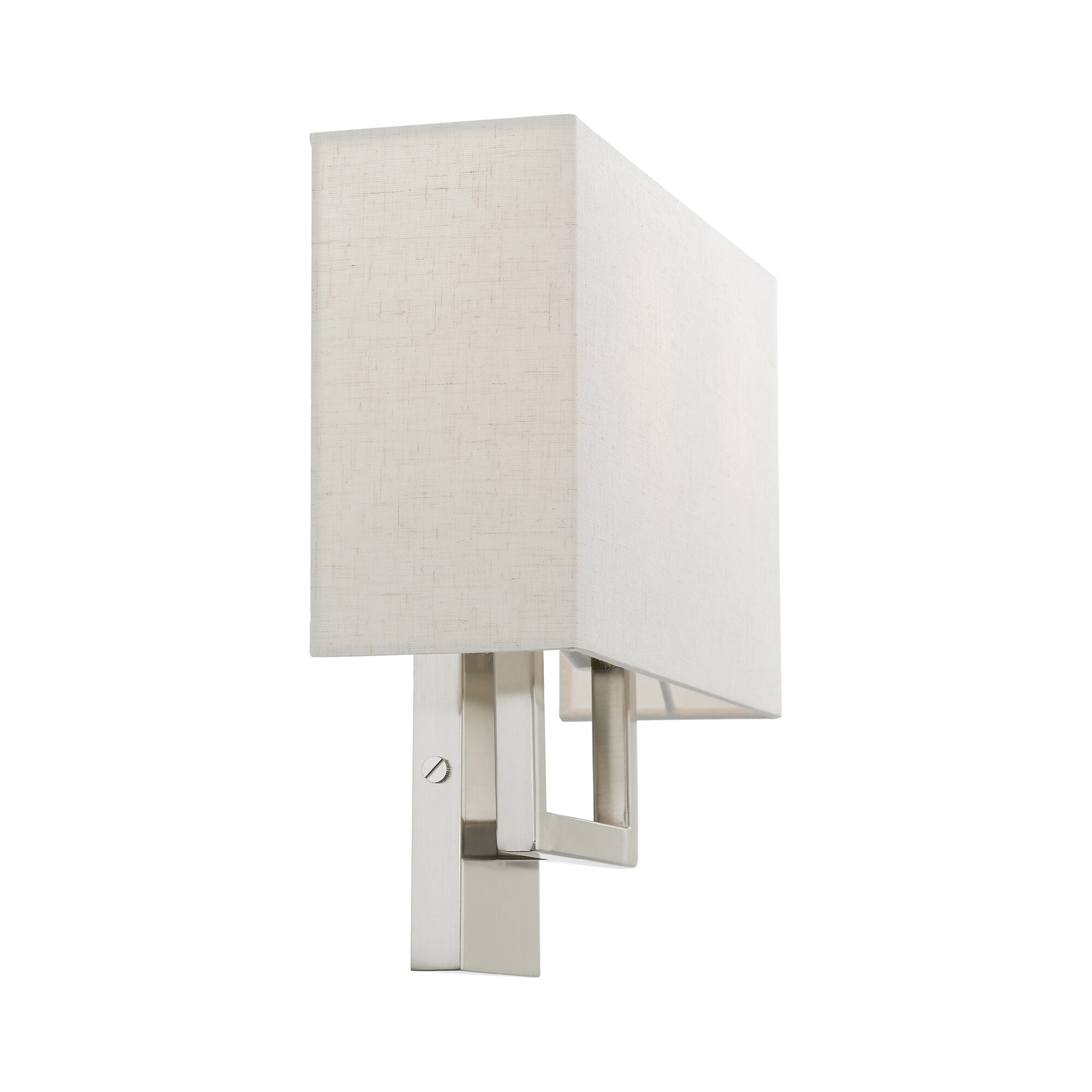 Brushed Nickel 2-Light Wall Sconce with Fabric Shade