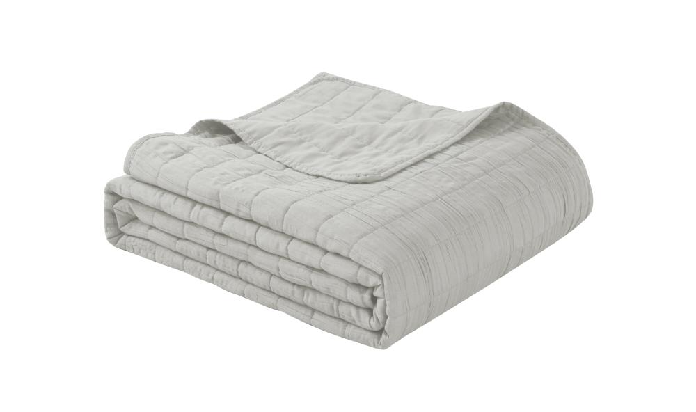 Swift Home Enzyme washed crinkle coverlet quilt set Grey Solid Full ...