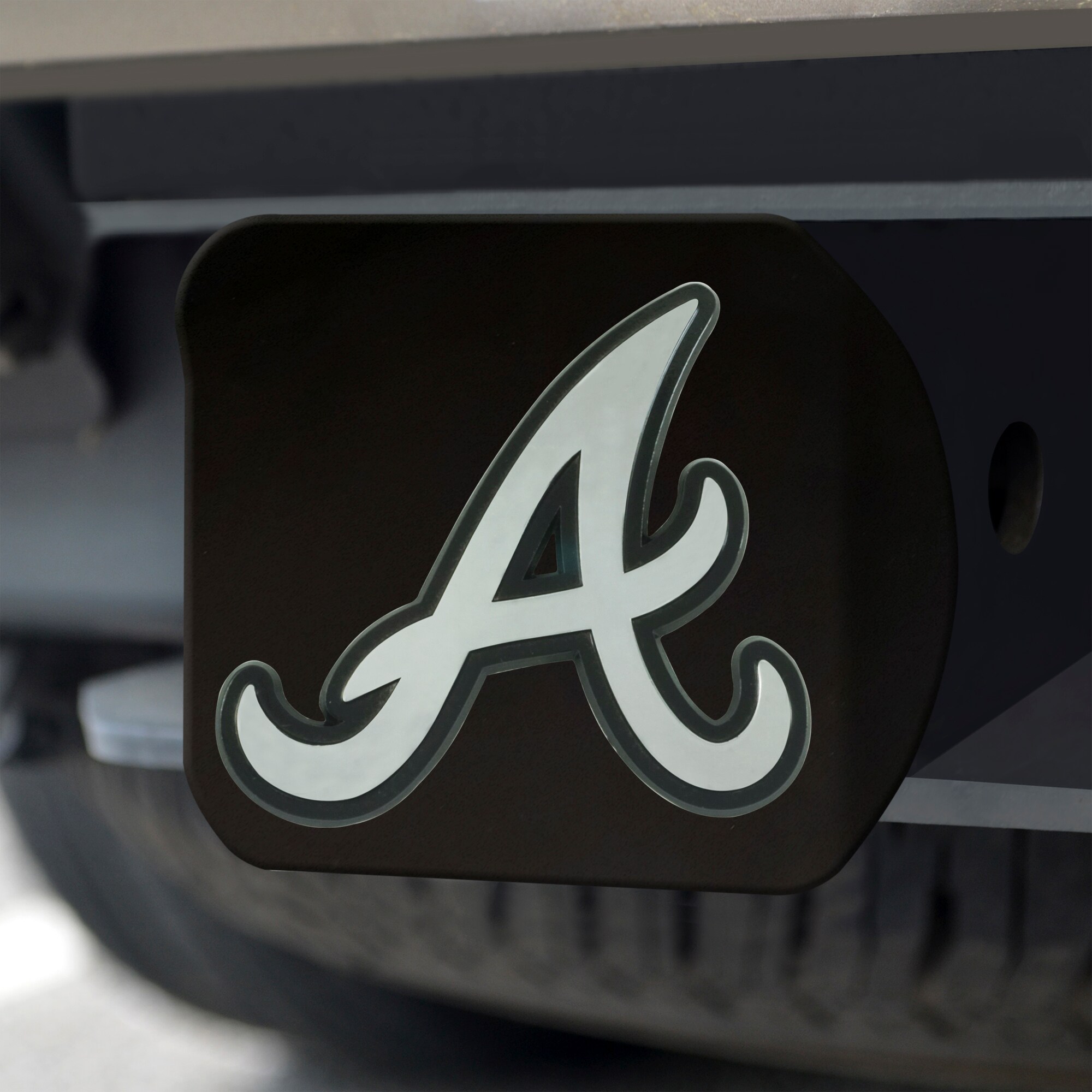 FANMATS Atlanta Braves MLB Color Hitch Cover- Chrome Hitch Cover