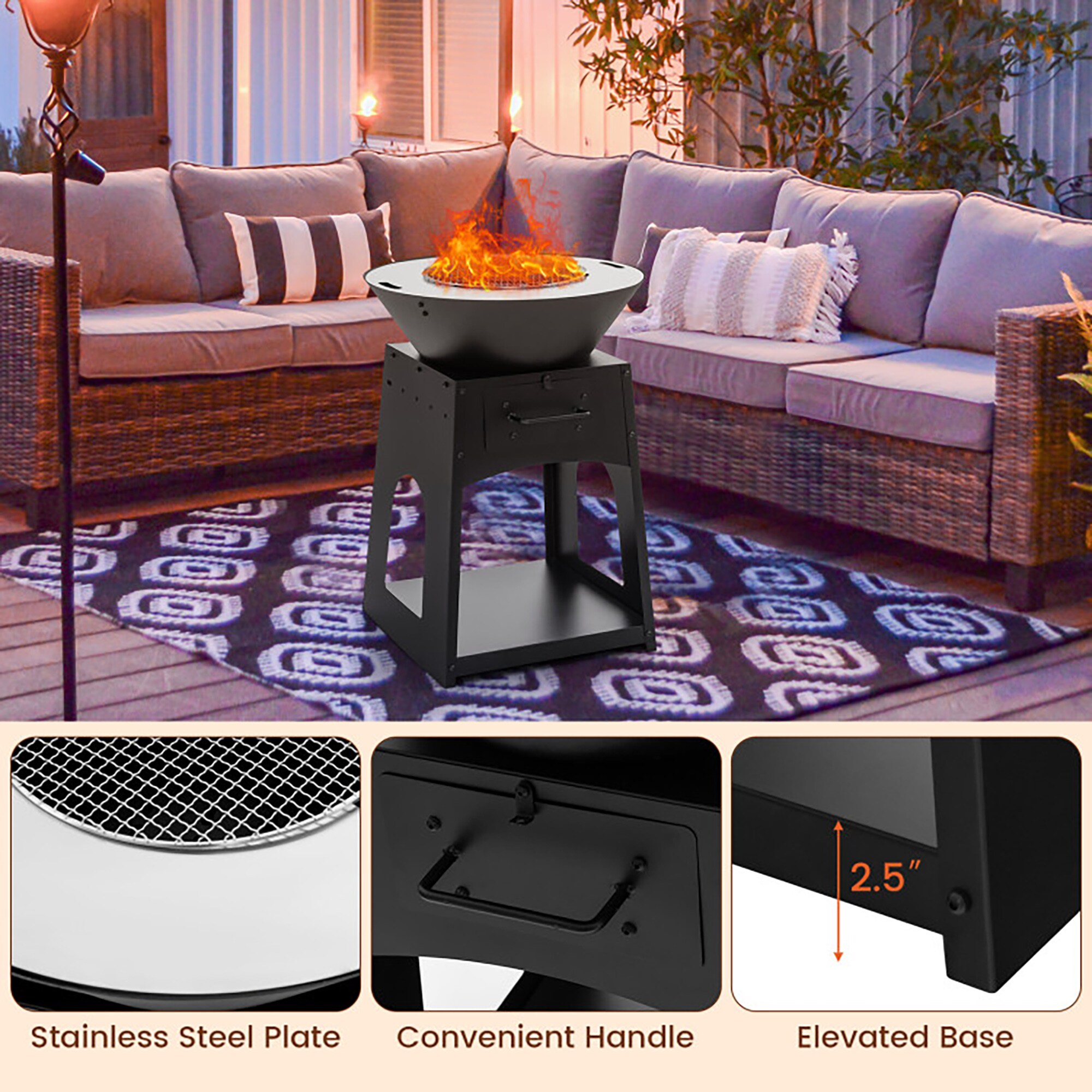 Sumyeg WF-D0102HHC9QU-AA Outdoor-Woodburning-Firepits - View #5