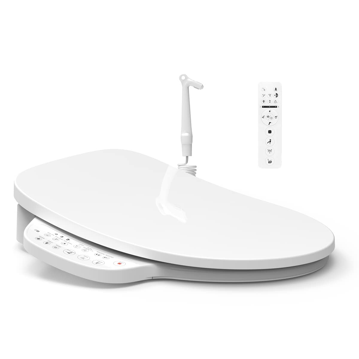 Bestier USLOW-S300152A-02 Bidet Toilet Seat Auto Open Close Lid 17-Key Remote Heated Bidet Toilet Seat Elongated
