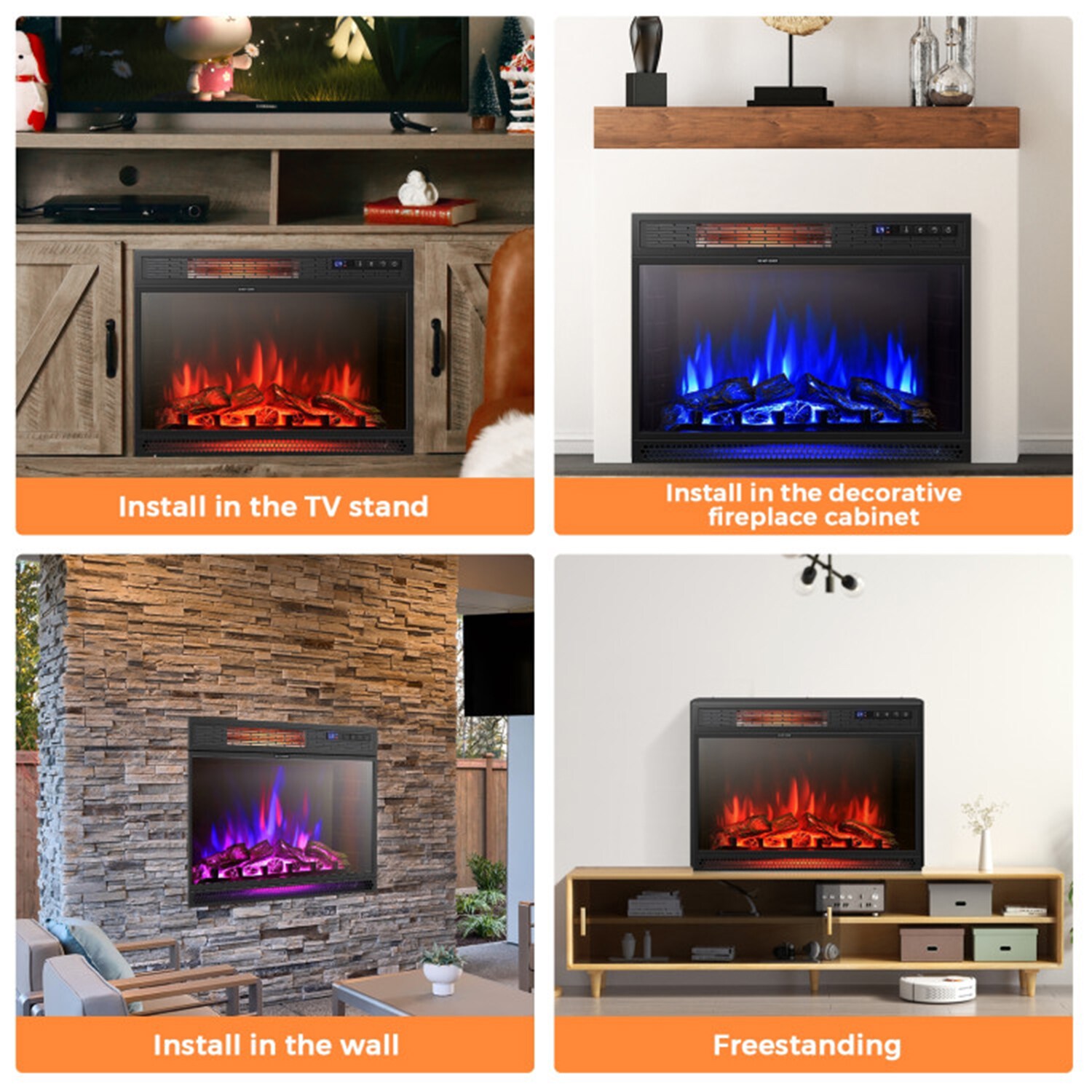 Mondawe MO-FP10560US-WH Electric-Fireplaces - View #6