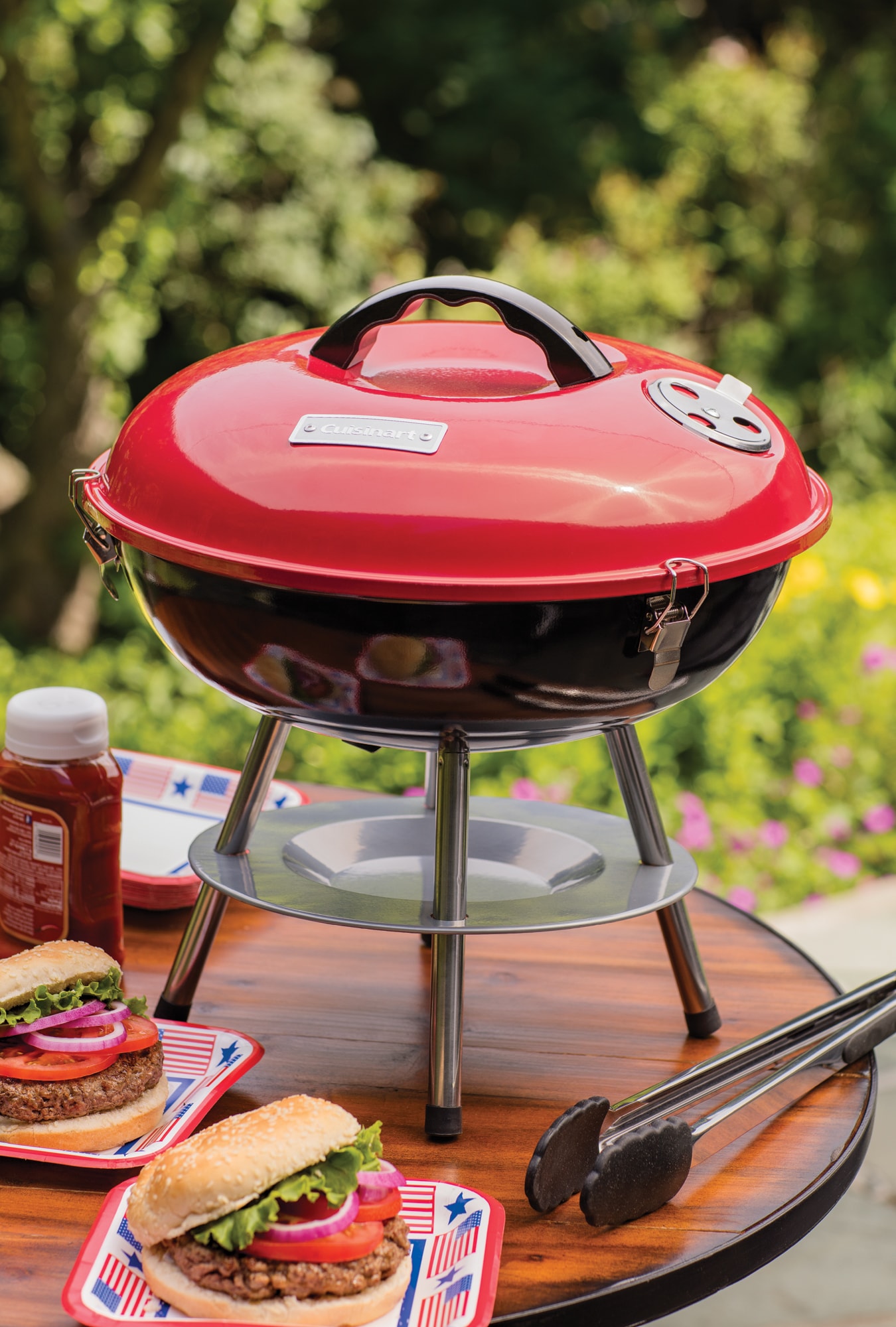 Cuisinart 14" Red and Black Portable Charcoal Grill