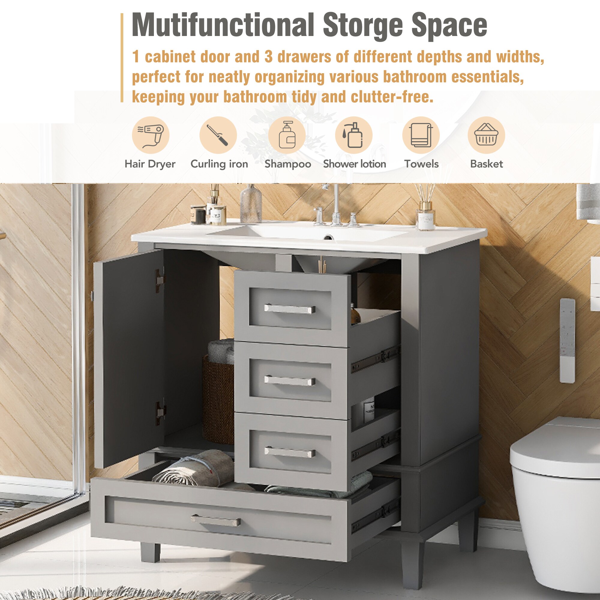 Forclover MONMVS-10GR Bath-Vanity-Combo - View #5