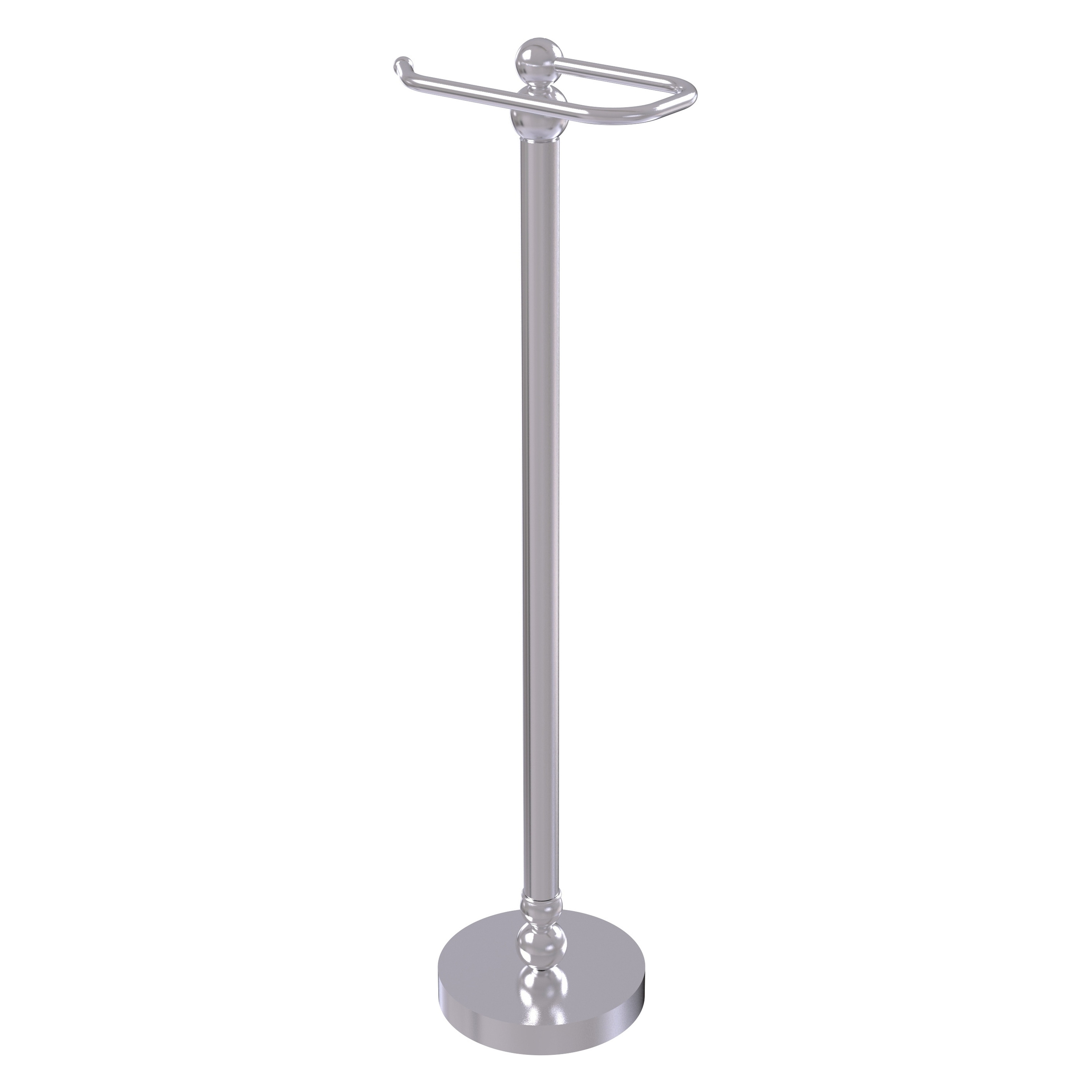 Allied Brass BL-29-SCH Bolero Satin Chrome Freestanding Single post Toilet Paper Holder 1 -Rolls with Storage
