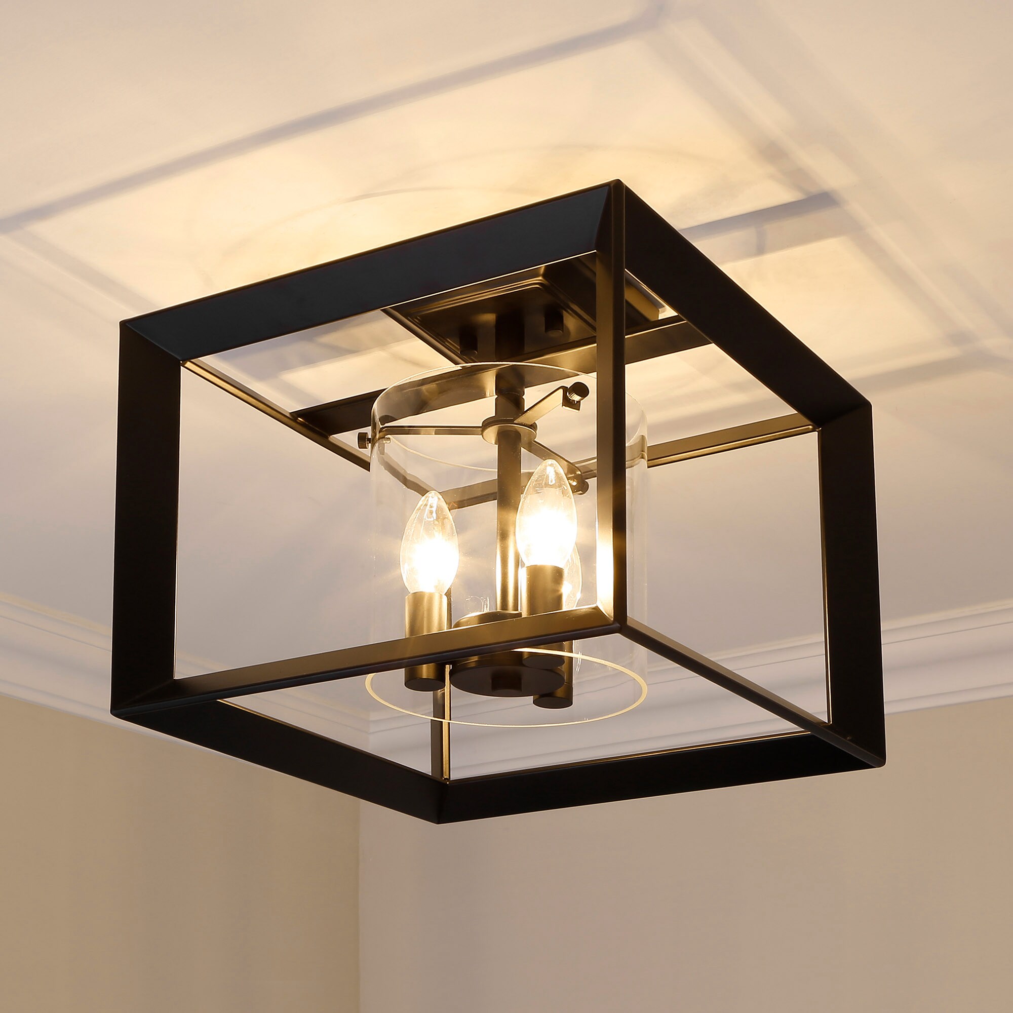 Golden Lighting 2073-SF12 BLK-CLR flushmounts - View #4