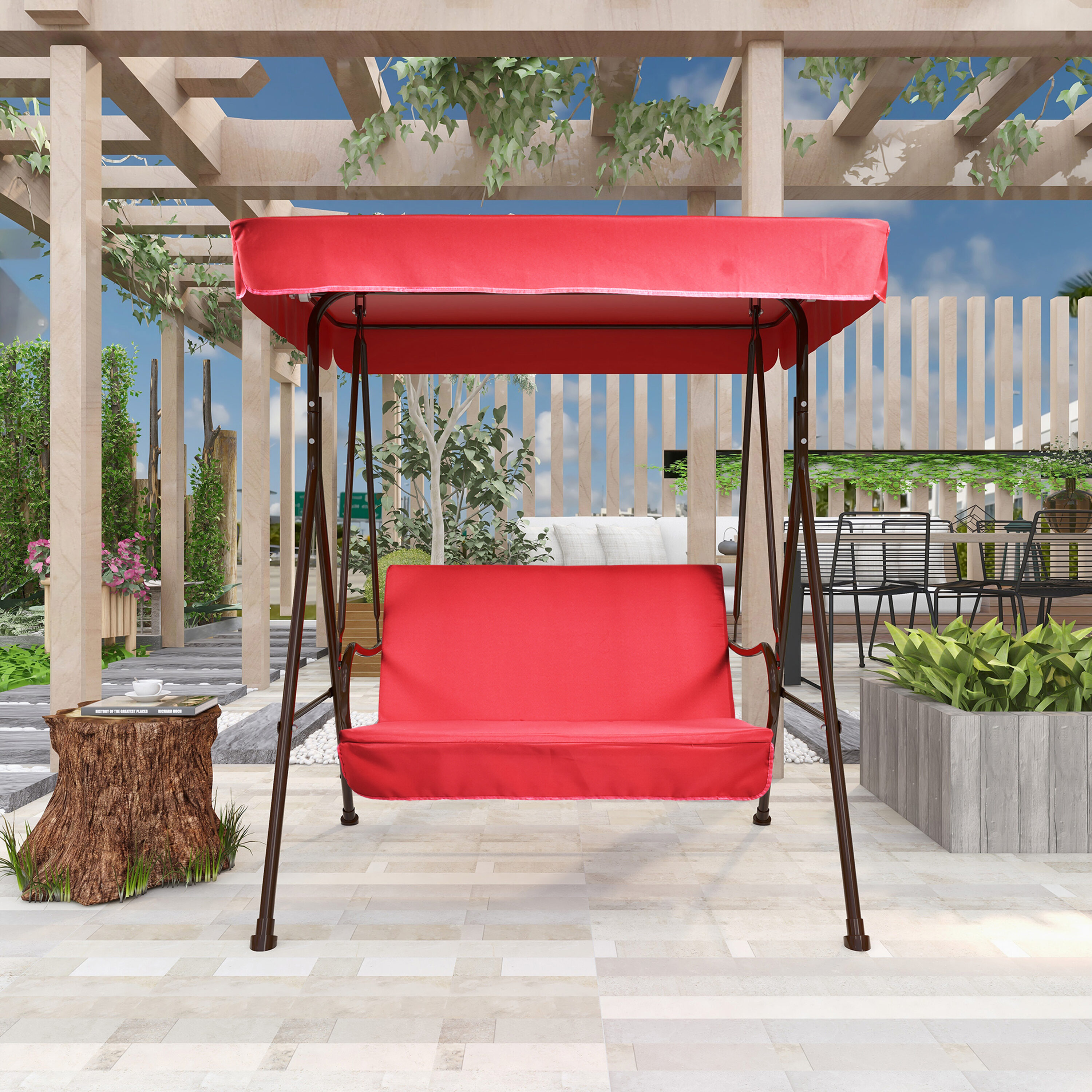 Mondawe 2-seat Outdoor Patio Porch Swing Chair In The Porch Swings 