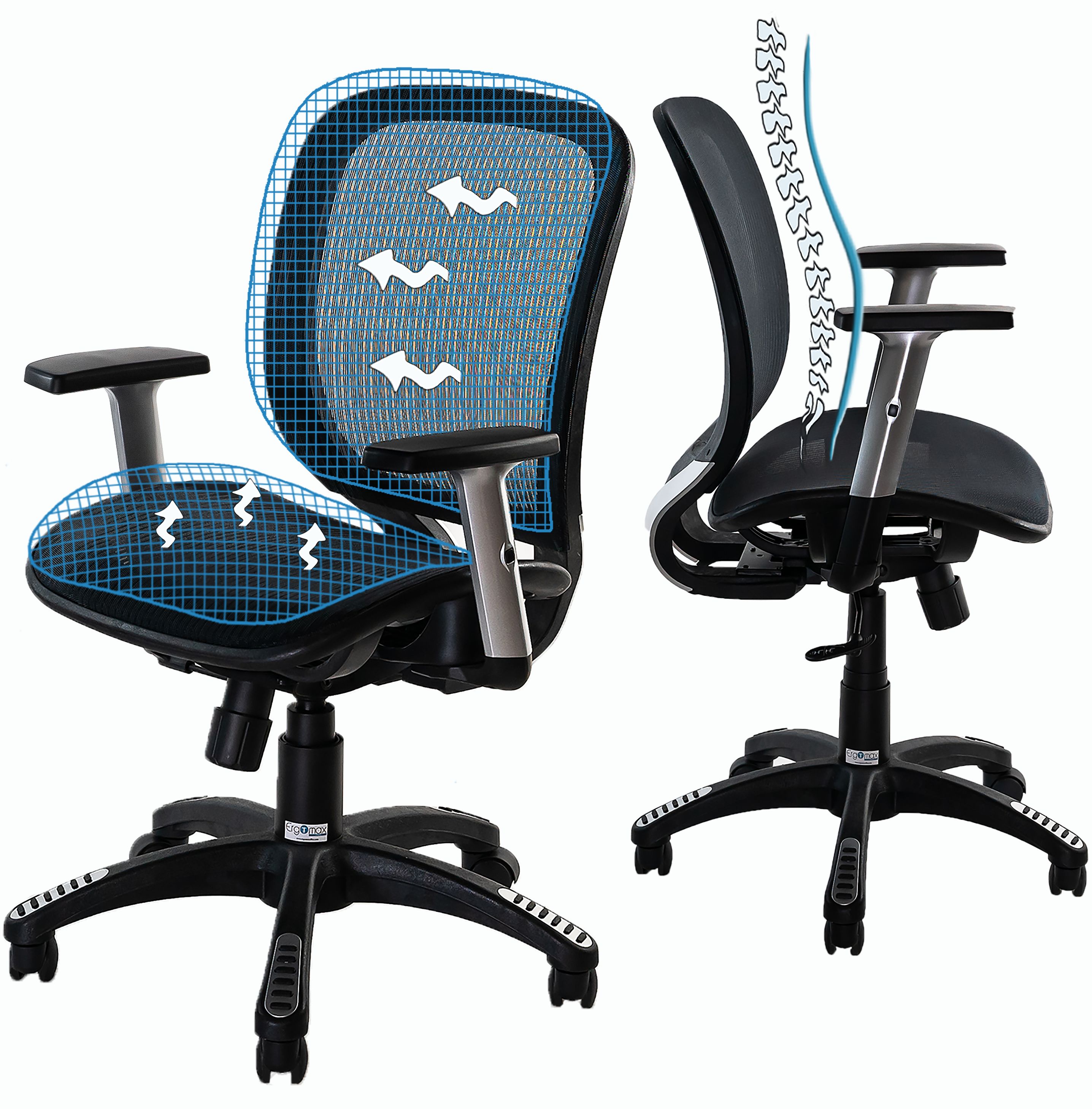 XBrand MSH102BK Office-Chairs - View #2