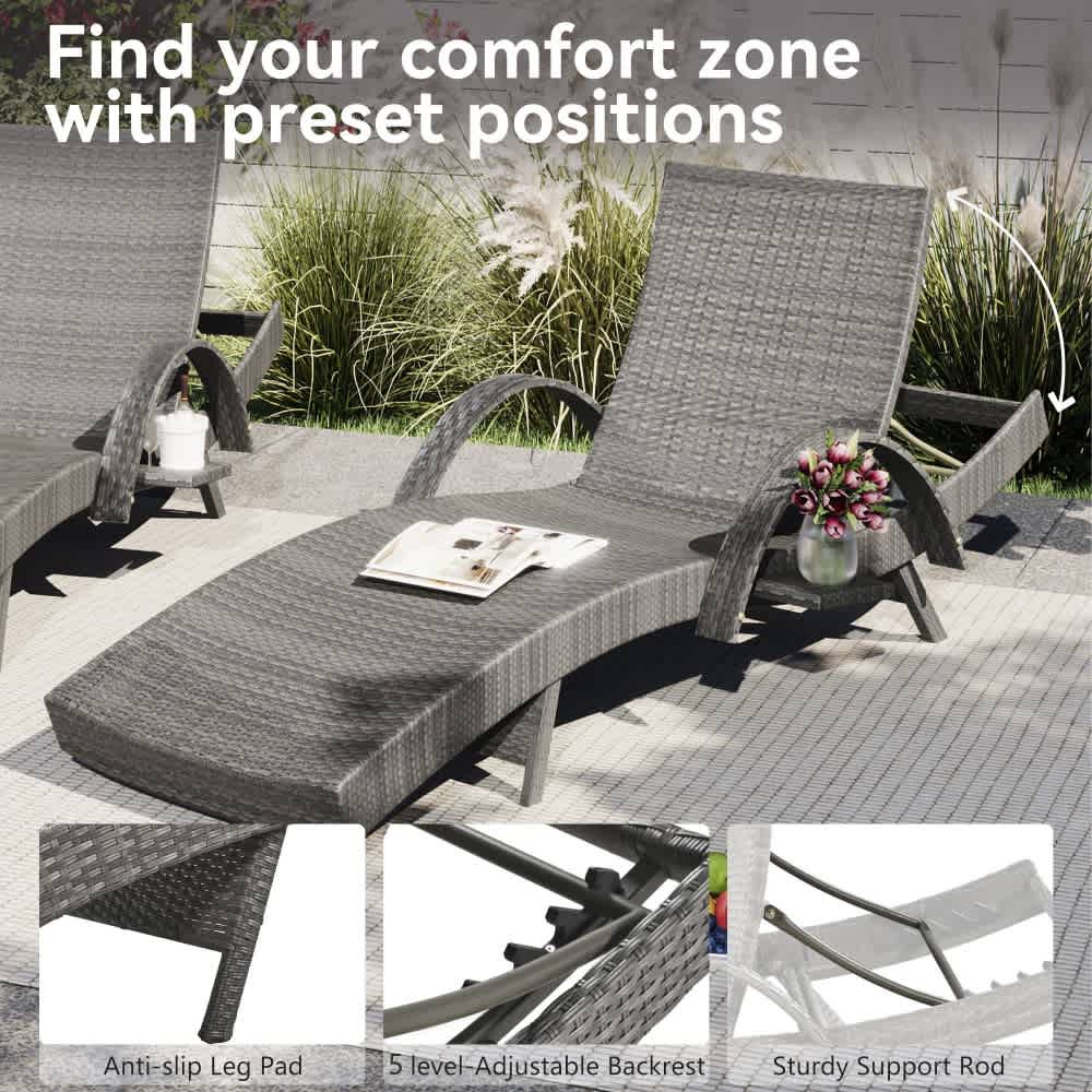 Coolbibila IVA-CHAISE-GRAY Patio-Chairs - View #5